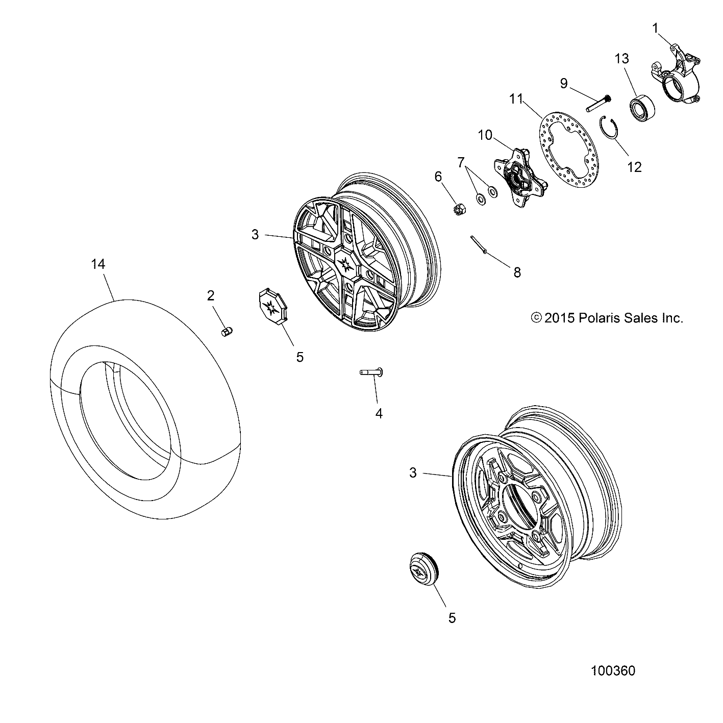 WHEELS, FRONT and HUB - A16SXE95NK/A95N2 (100360)