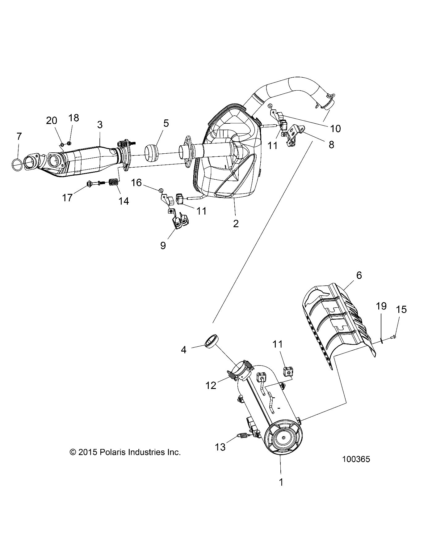 ENGINE, EXHAUST 3PC - A23SYE95PM (100365)