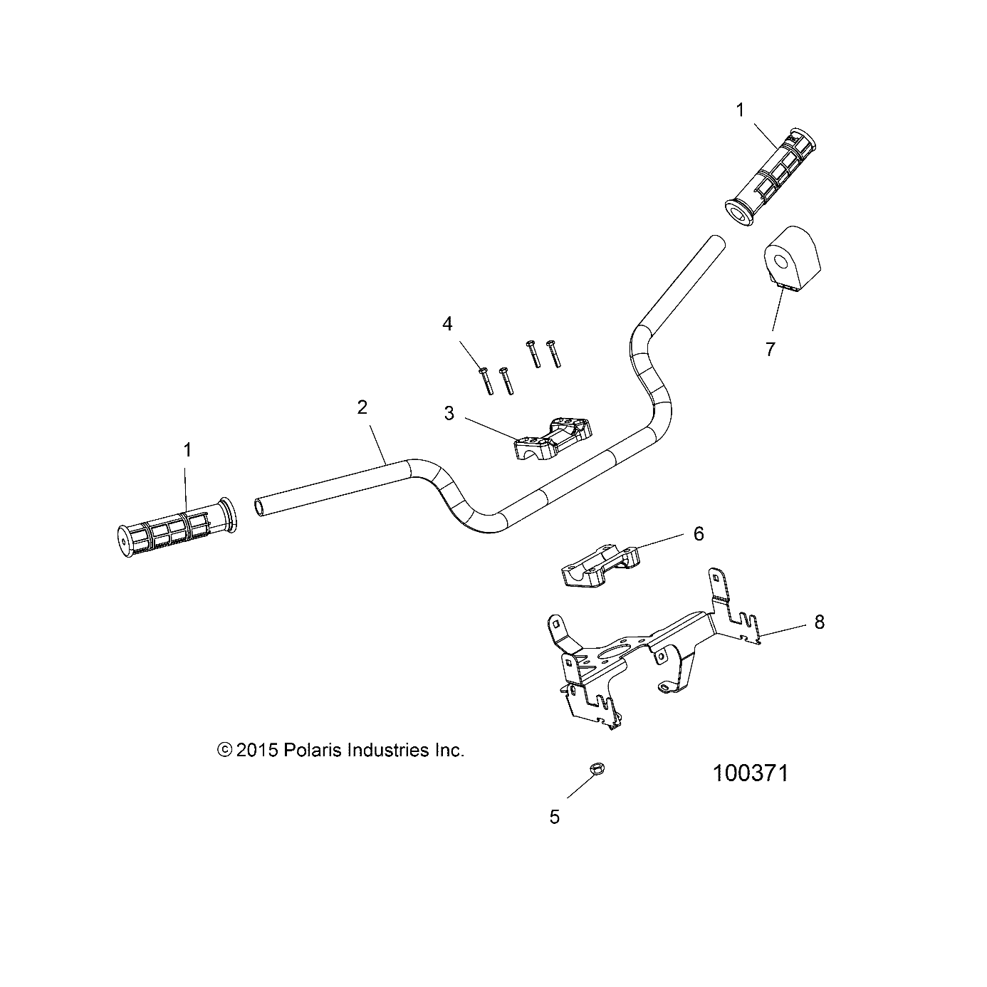 STEERING, HANDLEBAR and CONTROLS - A16SXS95CK/CG/T95C2 (100371)