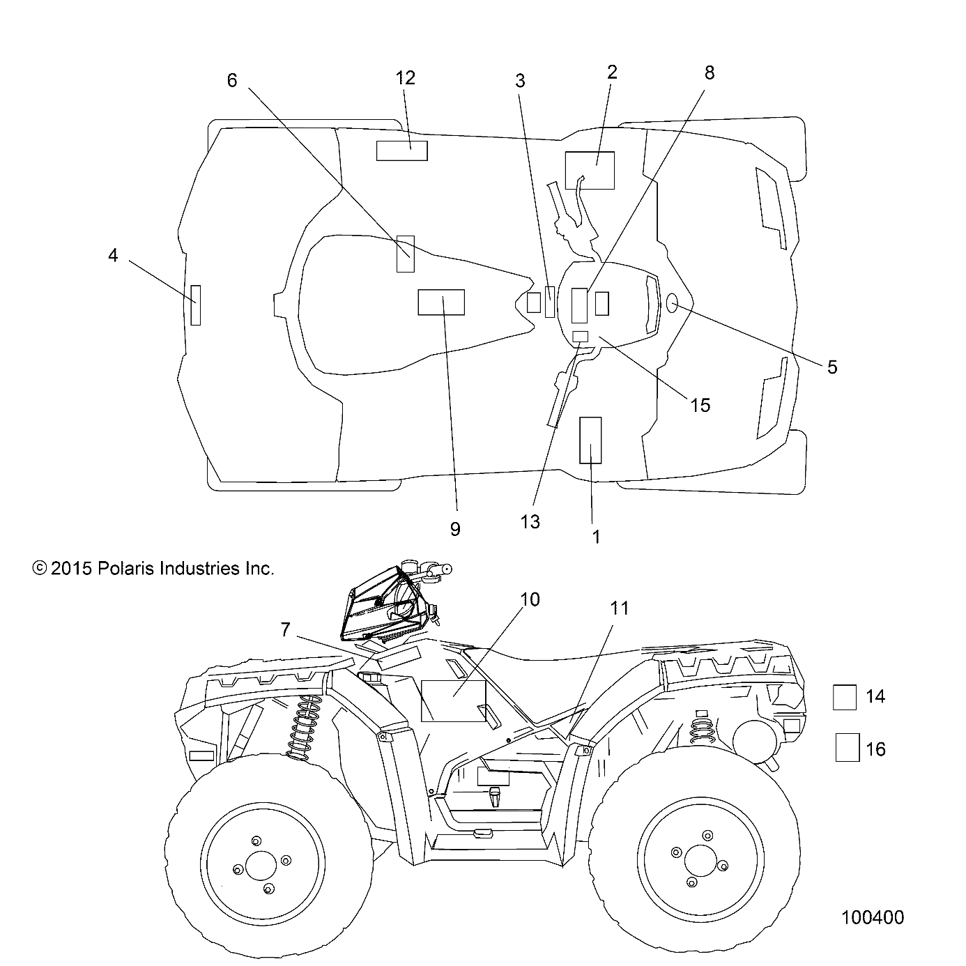 BODY, DECALS - A16SXS95CK/CG/T95C2 (100400)