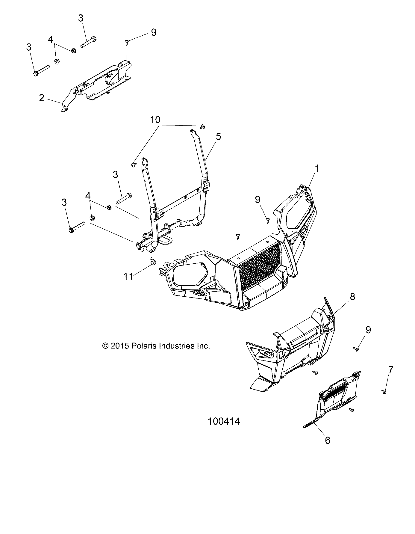 BODY, FRONT BUMPER and MOUNTING - A19SEA57R1/SEE57R1/7 (100414)