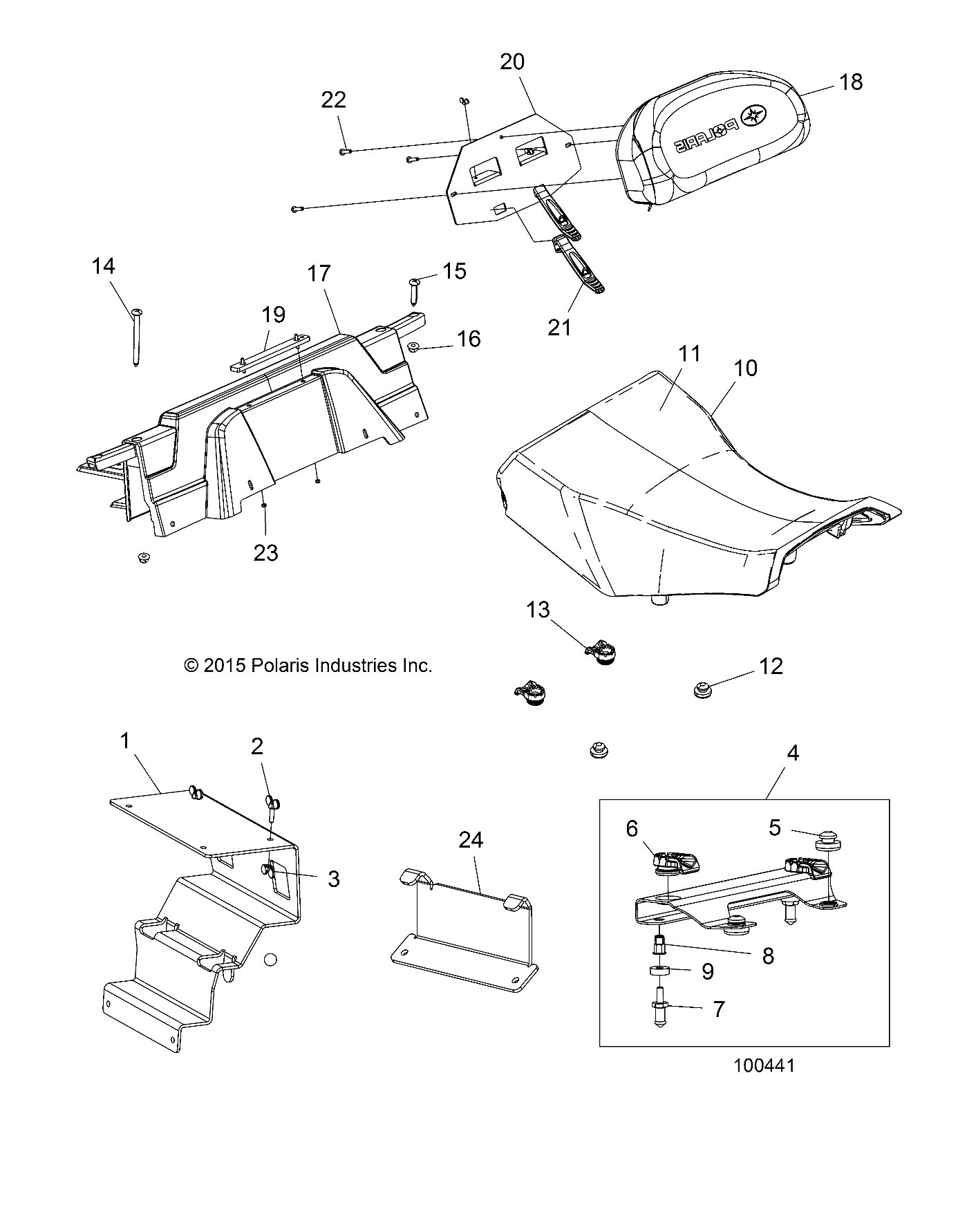 BODY, SEAT AND BACKREST - A16SUS57C1 (100441)