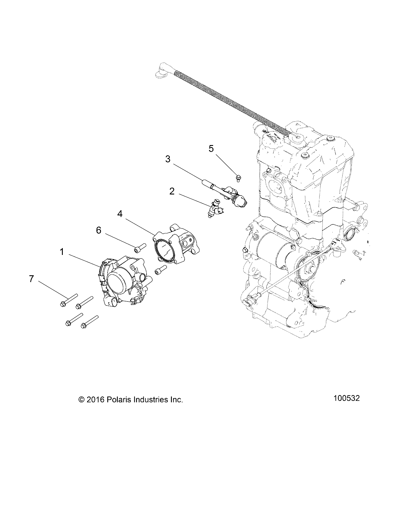 ENGINE, THROTTLE BODY and FUEL RAIL - A17DAA57F5 (100532)