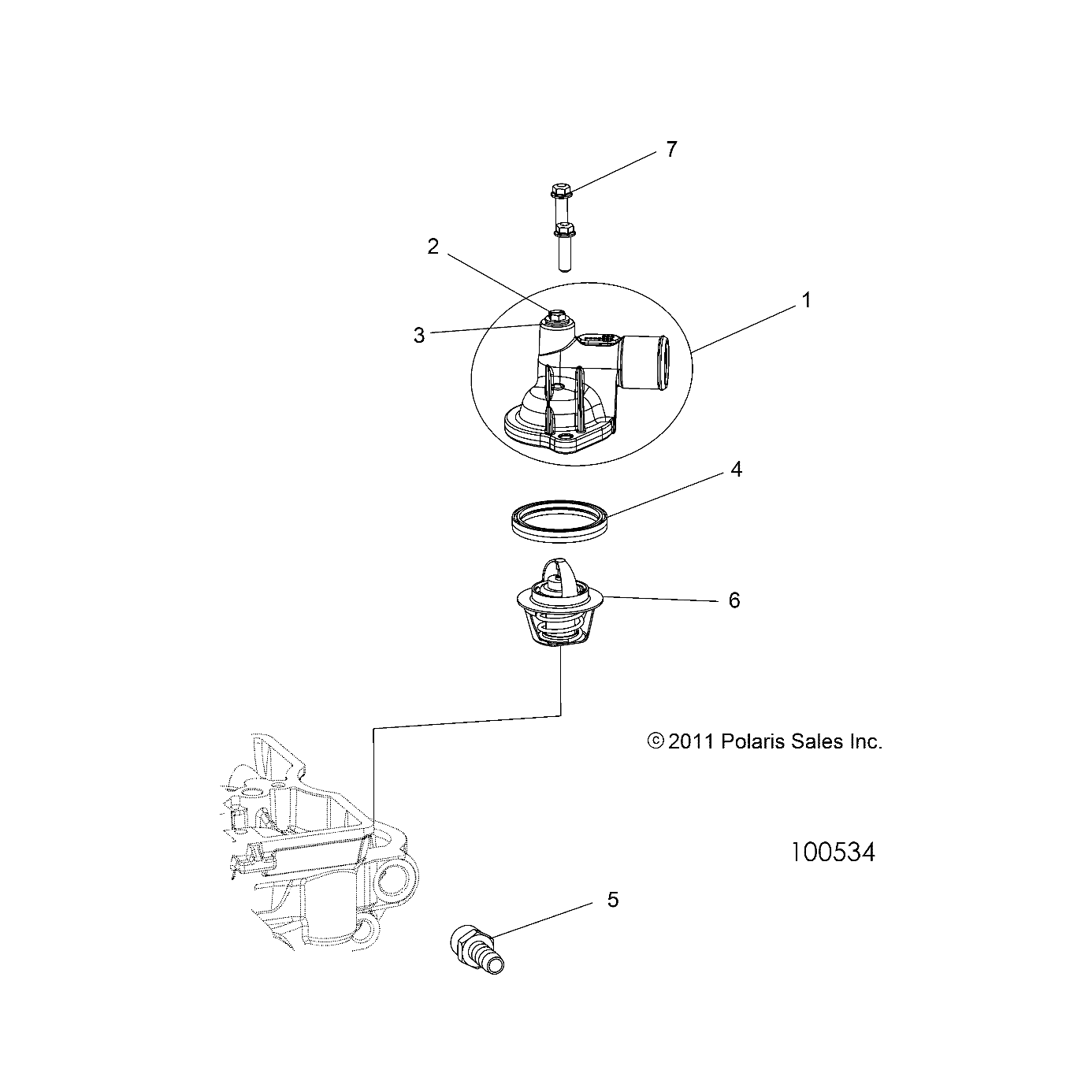 ENGINE, THERMOSTAT and COVER - A18DAA57F5 (100534)