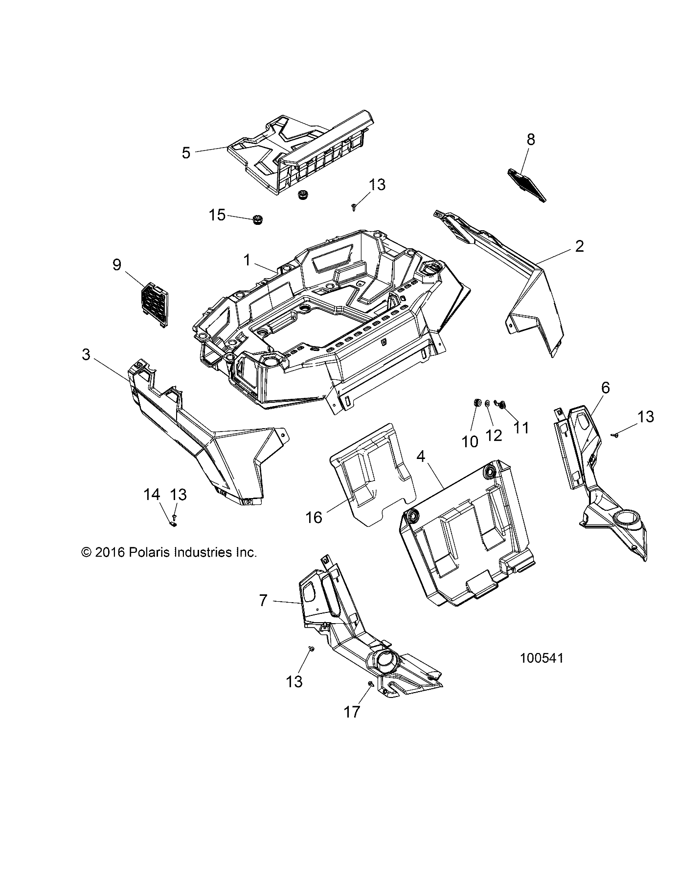 BODY, REAR RACK AND FENDERS - A18DAA50B7 (100541)