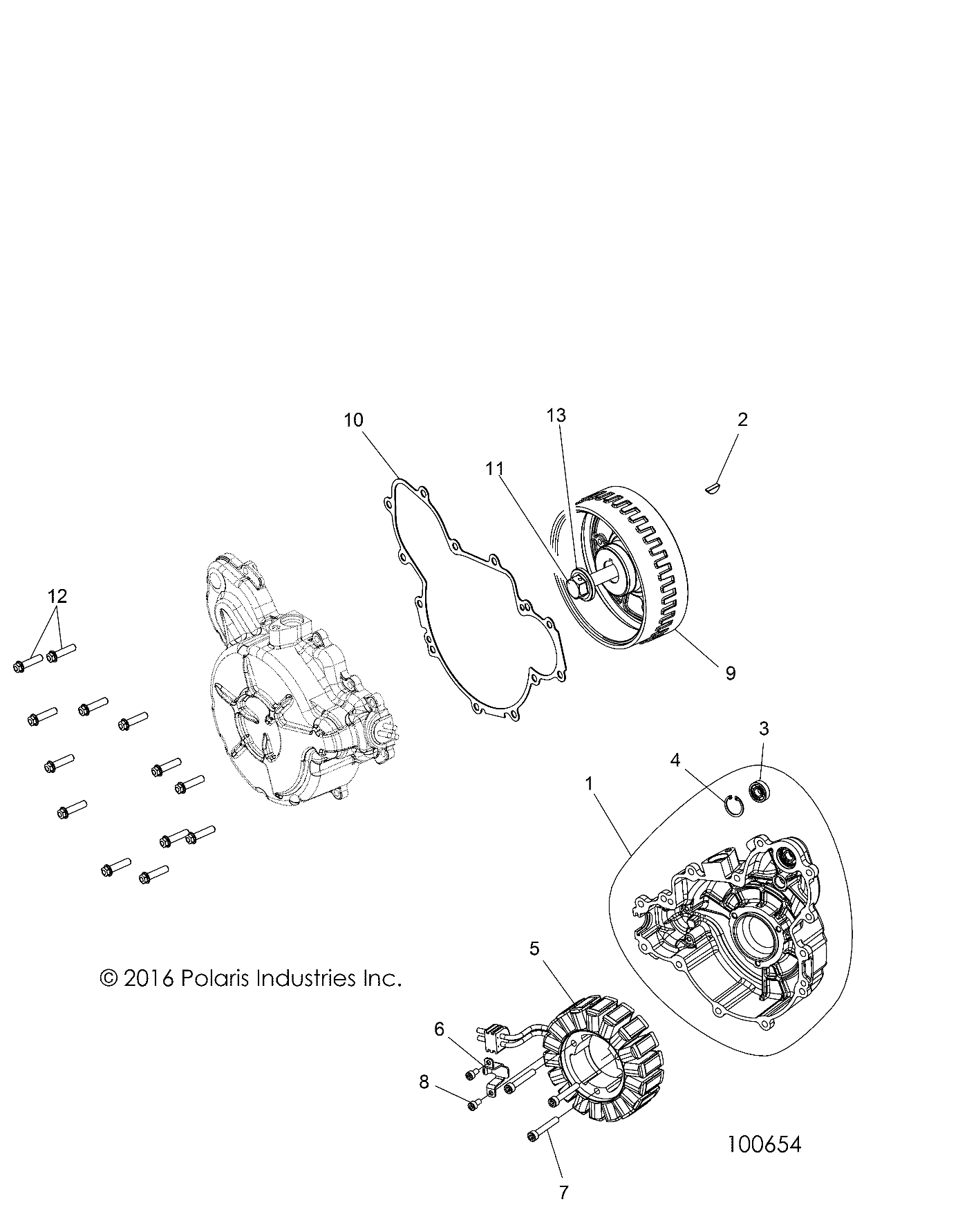 ENGINE, STATOR and COVER - A17DCE87AU (100654)