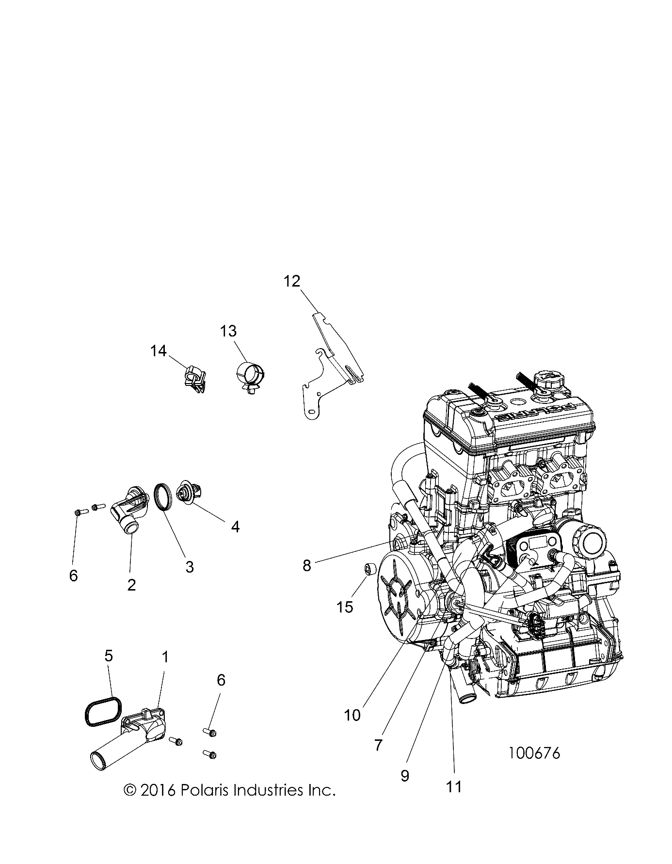 ENGINE, COOLING, THERMOSTAT and BYPASS - A17DCE87AU (100676)