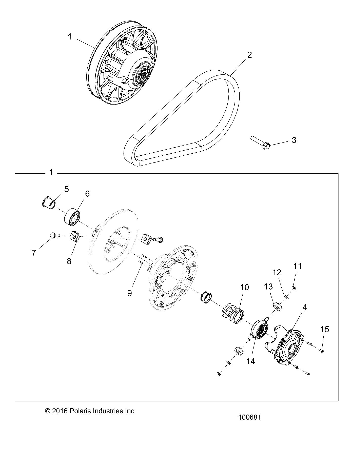 DRIVE TRAIN, SECONDARY CLUTCH - A17DAA57F5 (100681)