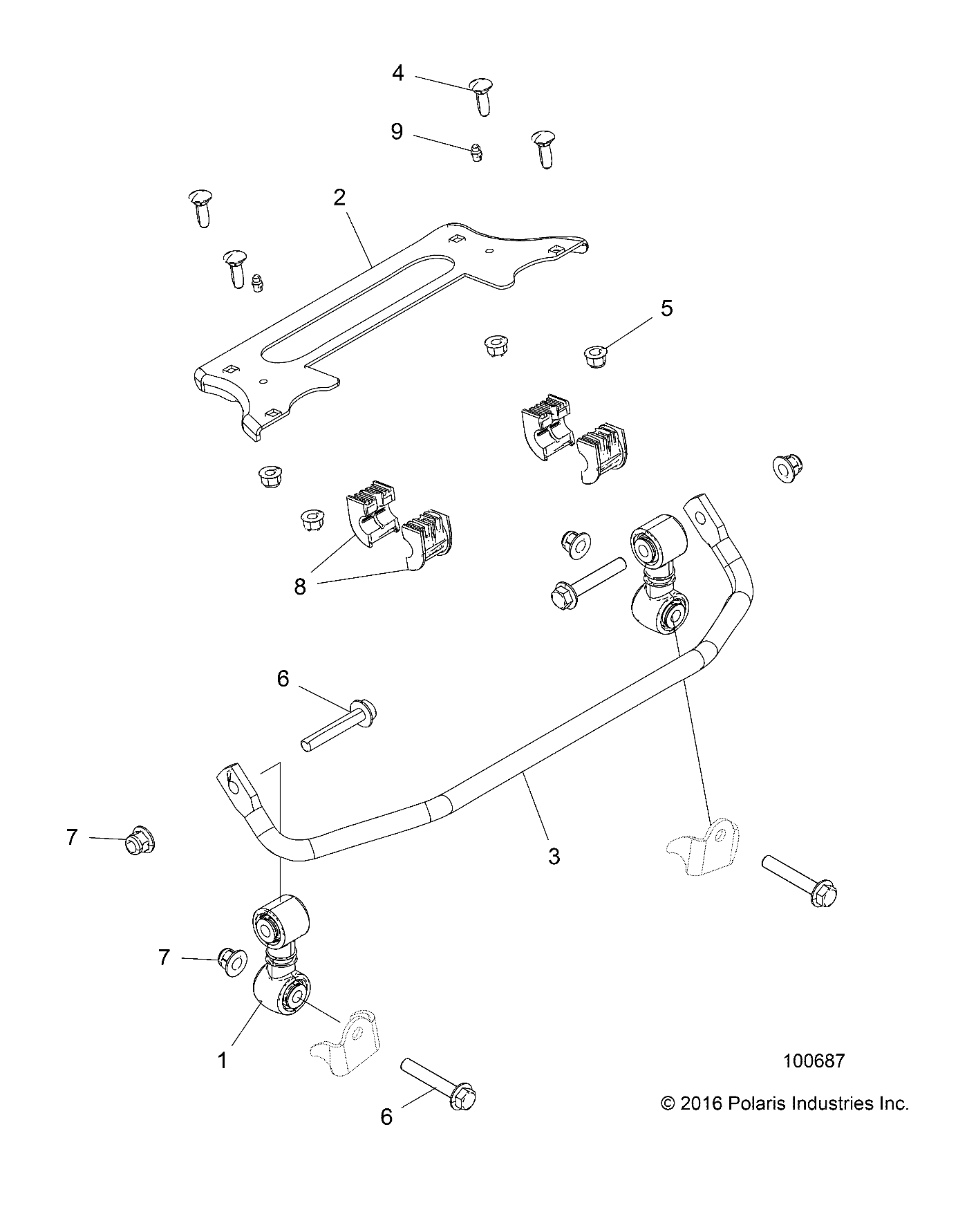 SUSPENSION, STABILIZER BAR, FRONT - A17DAE57AM (100687)