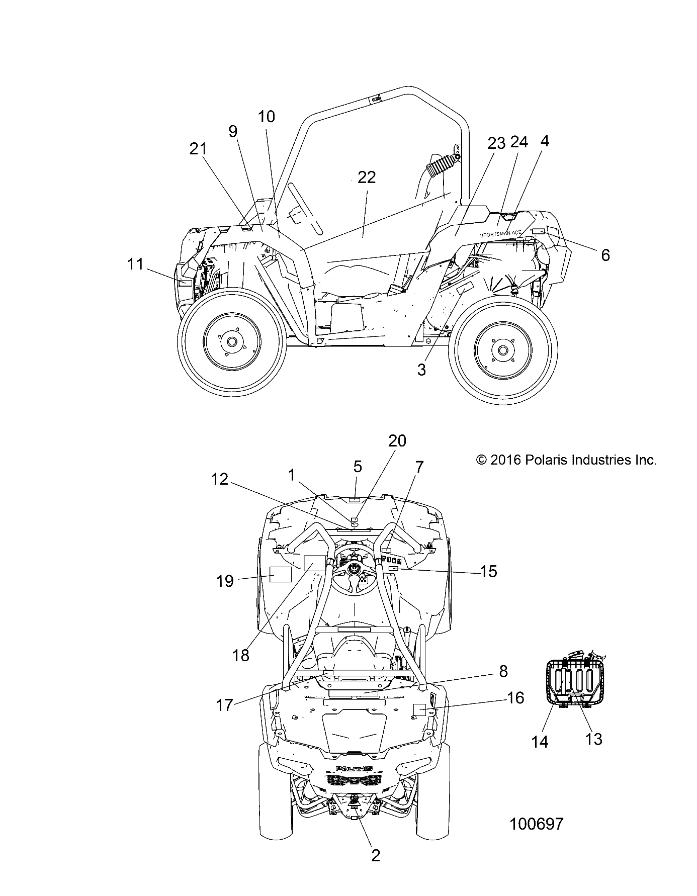 BODY, DECALS - A17DAE57AM (100697)