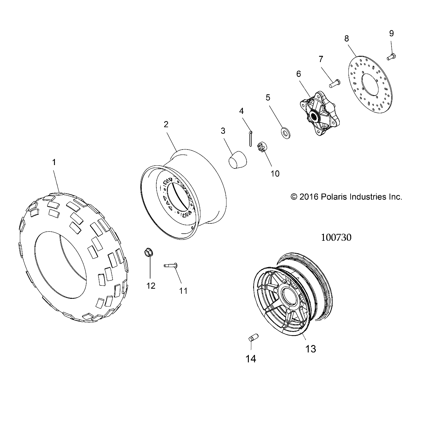 WHEELS, FRONT TIRE and BRAKE DISC - A16SEA57A1/3/7/8/9/L3/L7/L8/E57A1/3/5/7/9/D57A2