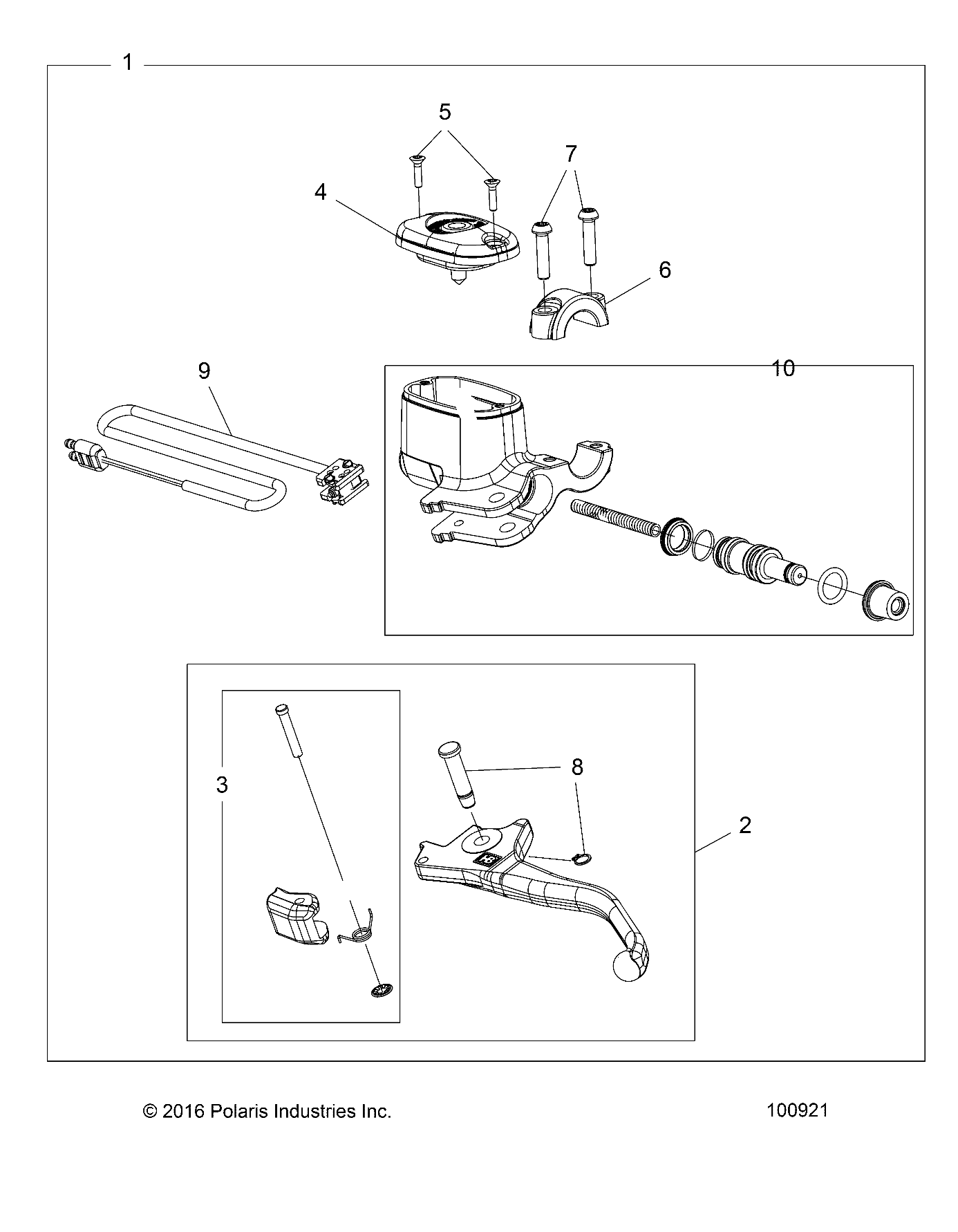 BRAKES, FRONT BRAKE LEVER and MASTER CYLINDER - A25SXM95AL (100921)