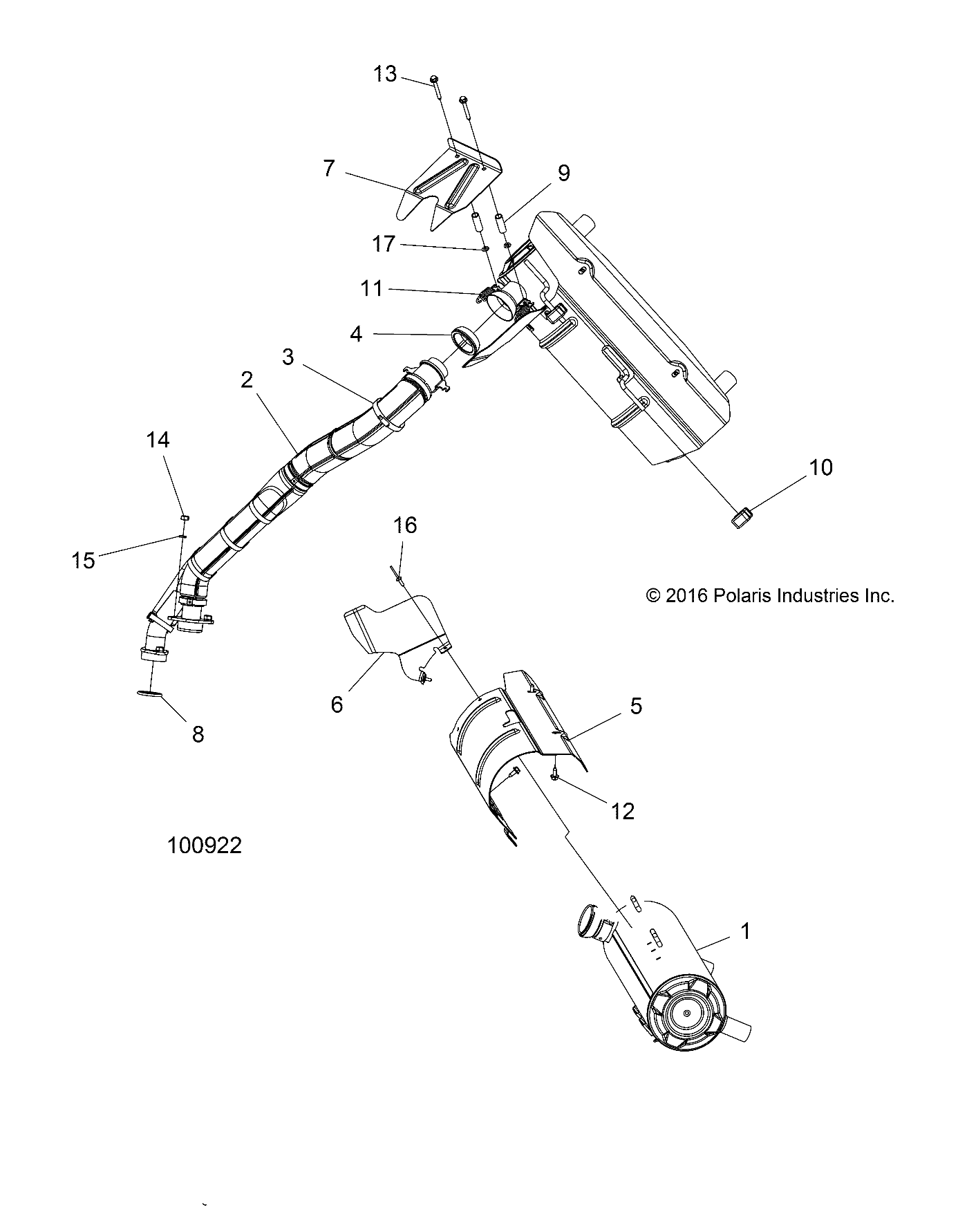 ENGINE, EXHAUST - A19SXM95AL