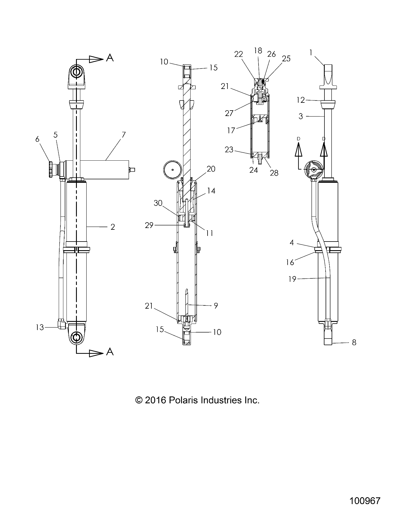 SUSPENSION, REAR SHOCK - A18DCE87BB (100967)