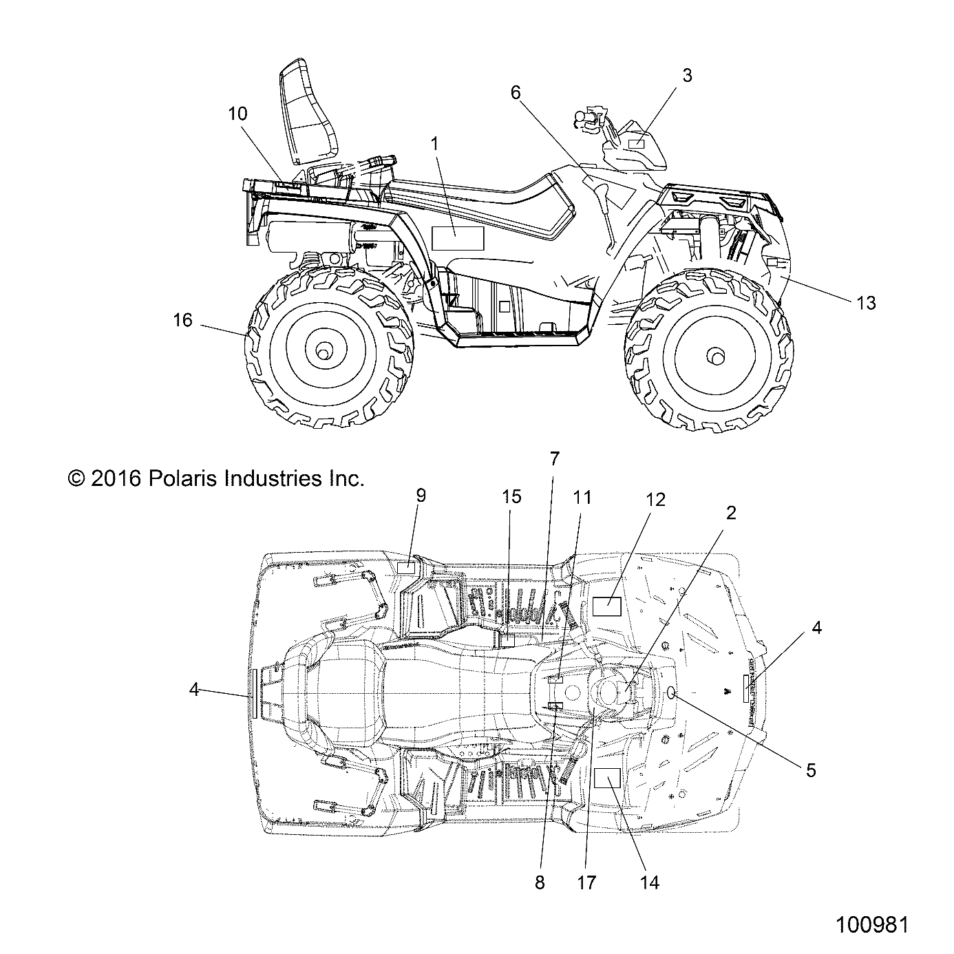 BODY, DECALS - A17SDE57N2/A57N2 (100981)