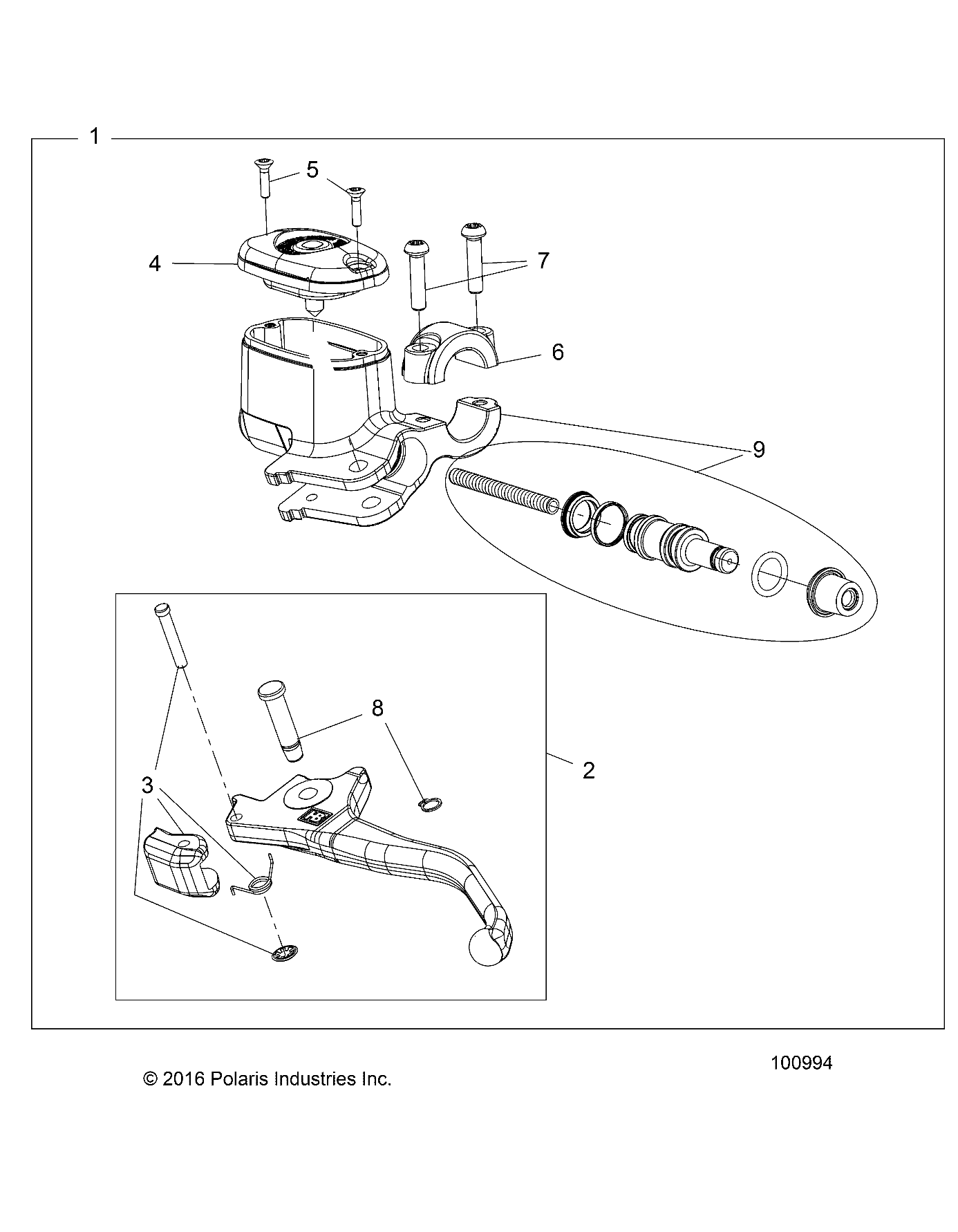 BRAKES, FRONT BRAKE LEVER and MASTER CYLINDER - A23S6E57F1/FK (100994)