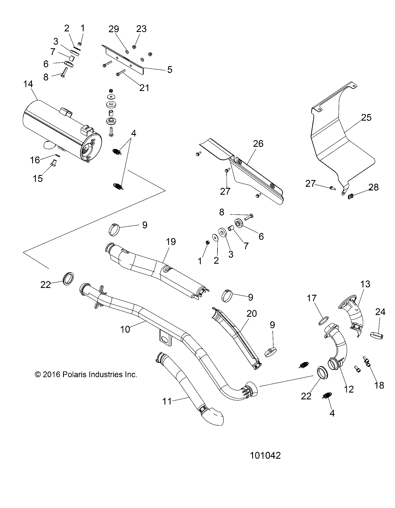 ENGINE, EXHAUST - A17SDA57A1/L2/E57A2