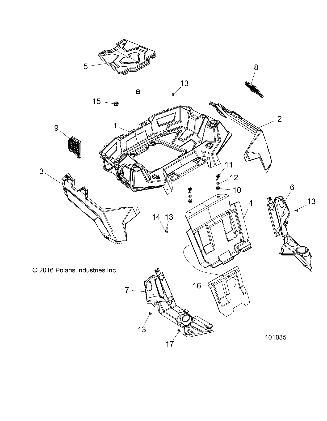 BODY, REAR RACK AND FENDERS - A17DAA57F5 (101085)