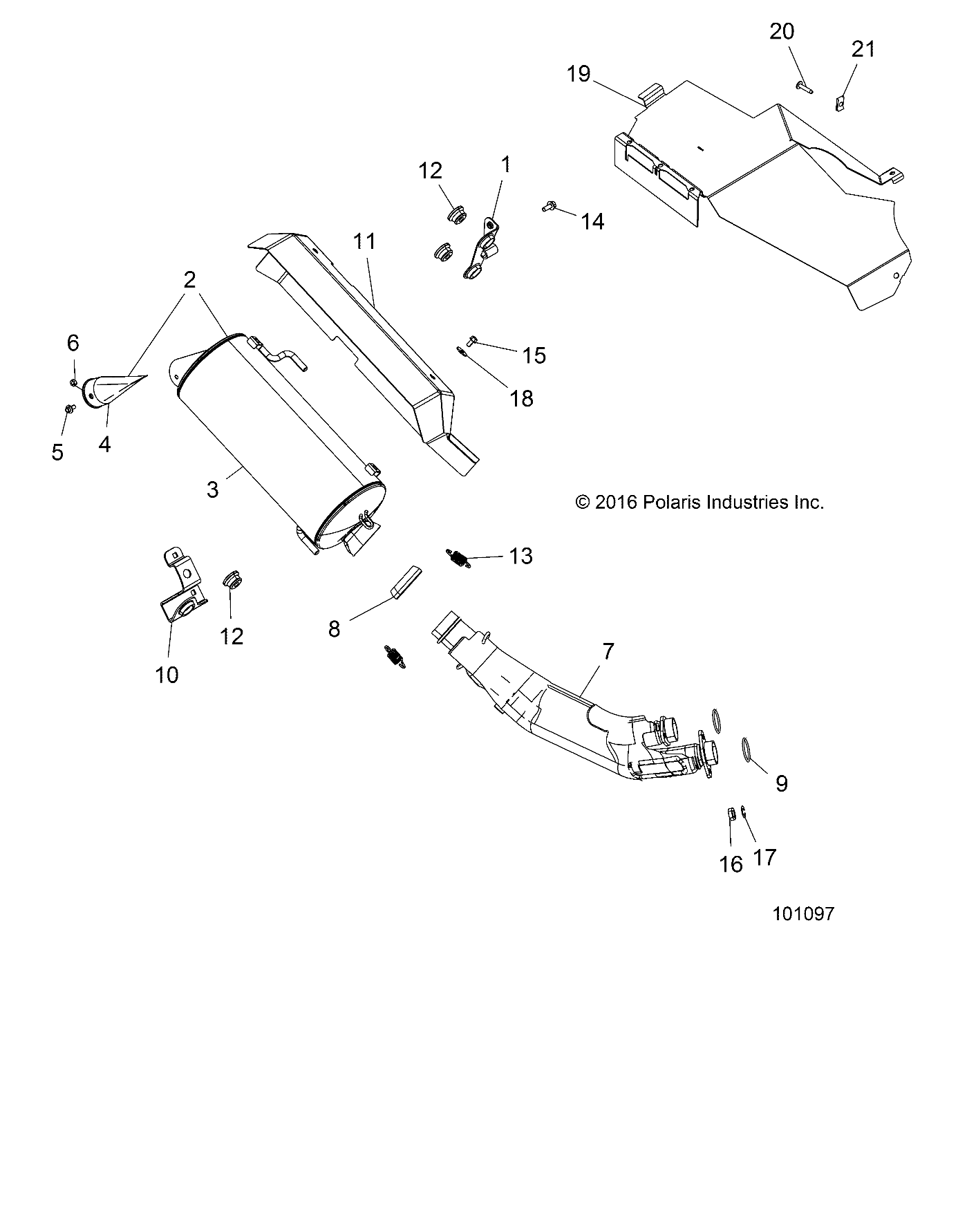 ENGINE, EXHAUST - A18SXD95B9/SXE95BR/BC/BE (101097)