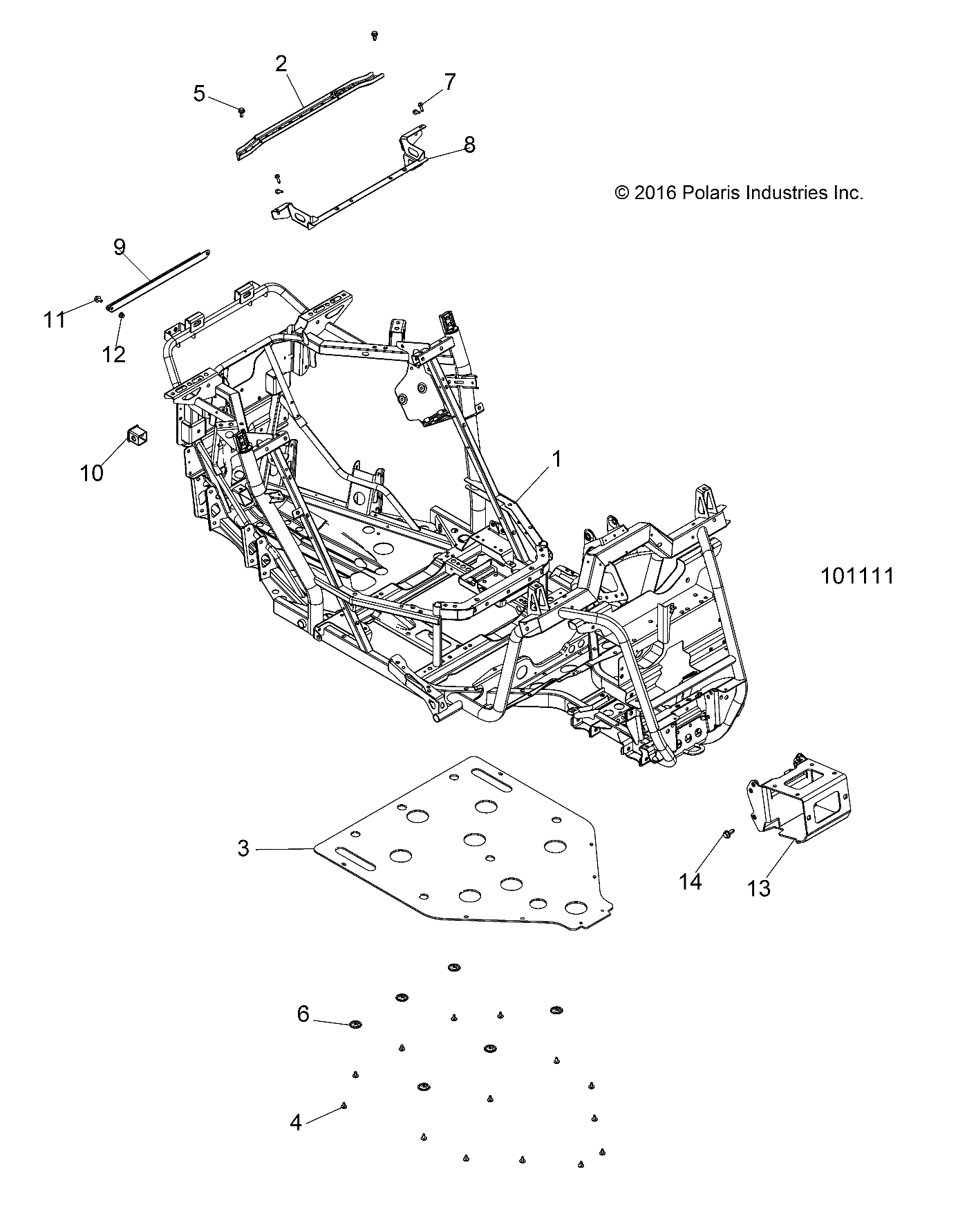 CHASSIS, MAIN FRAME AND SKID PLATE - A17DCE87AU (101111)