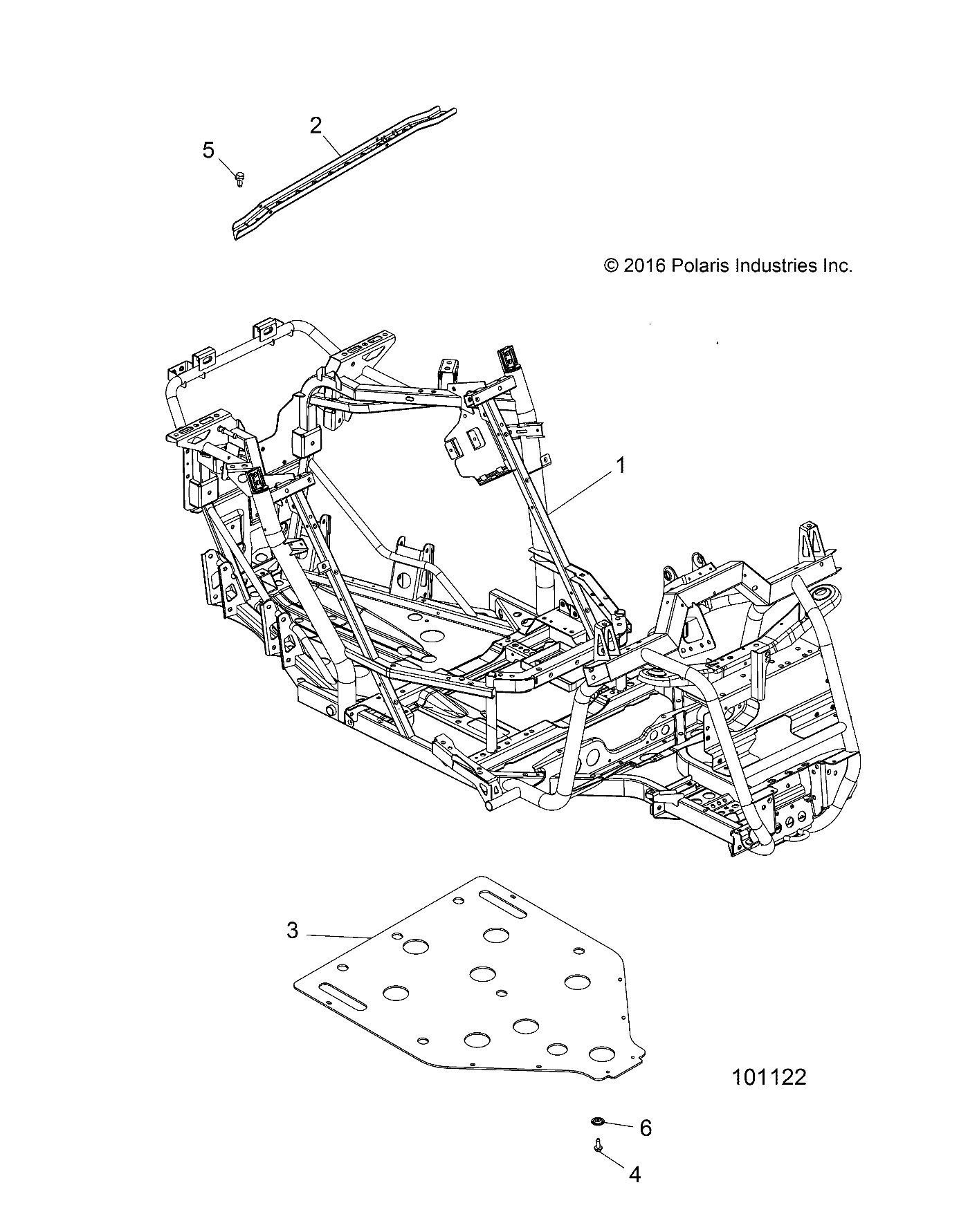 CHASSIS, MAIN FRAME AND SKID PLATE - A17DAA57A5 (101122)