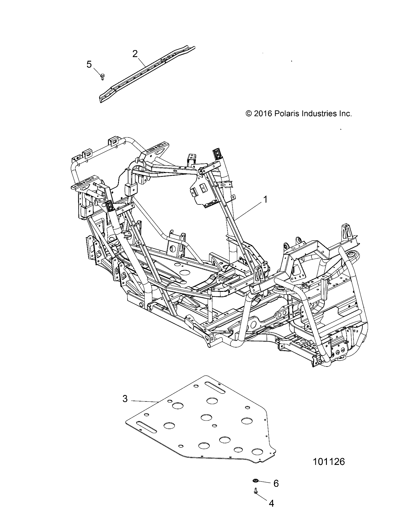 CHASSIS, MAIN FRAME AND SKID PLATE - A17DAH57A5 (101126)