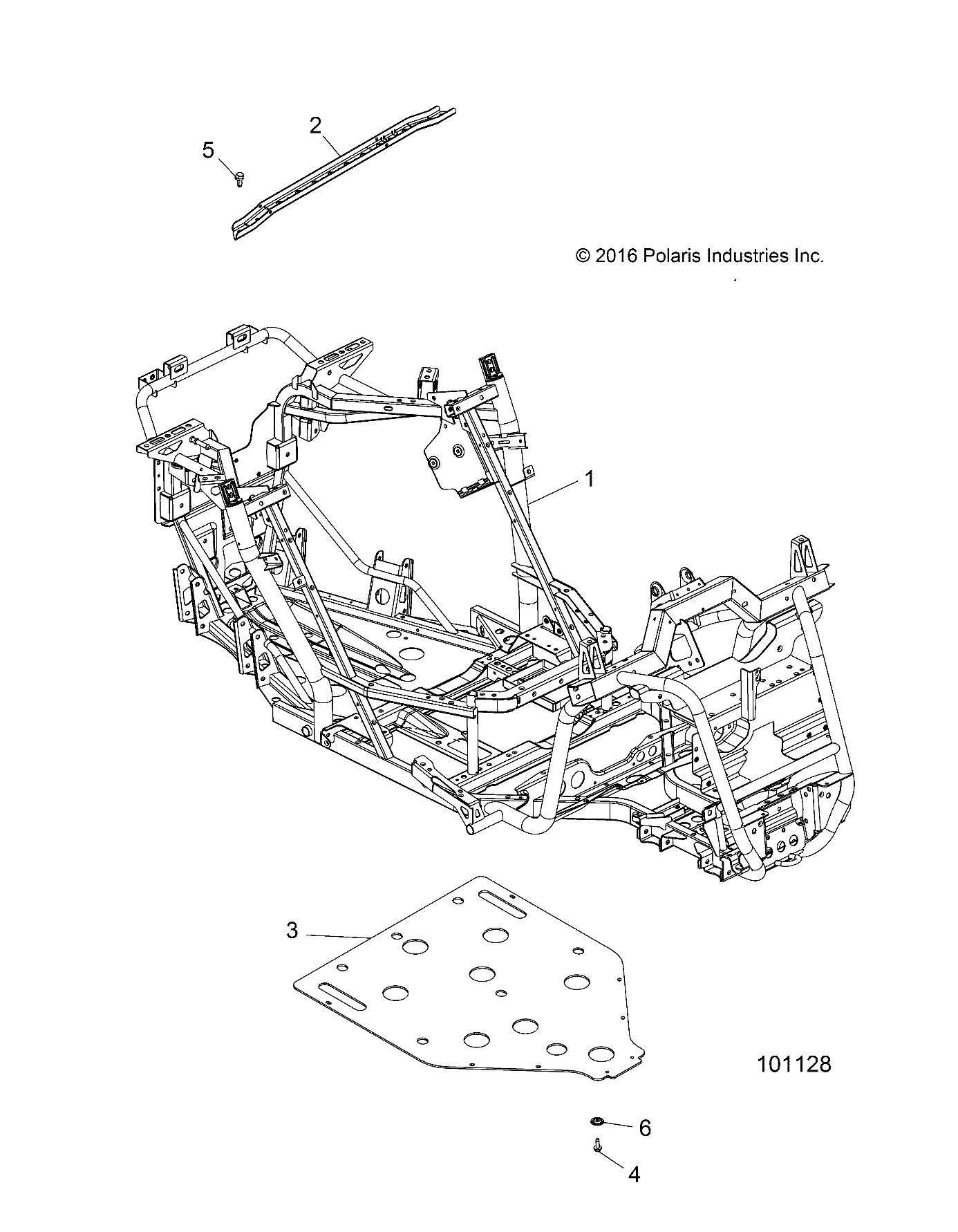 CHASSIS, MAIN FRAME AND SKID PLATE - A17DAE57AM (101128)