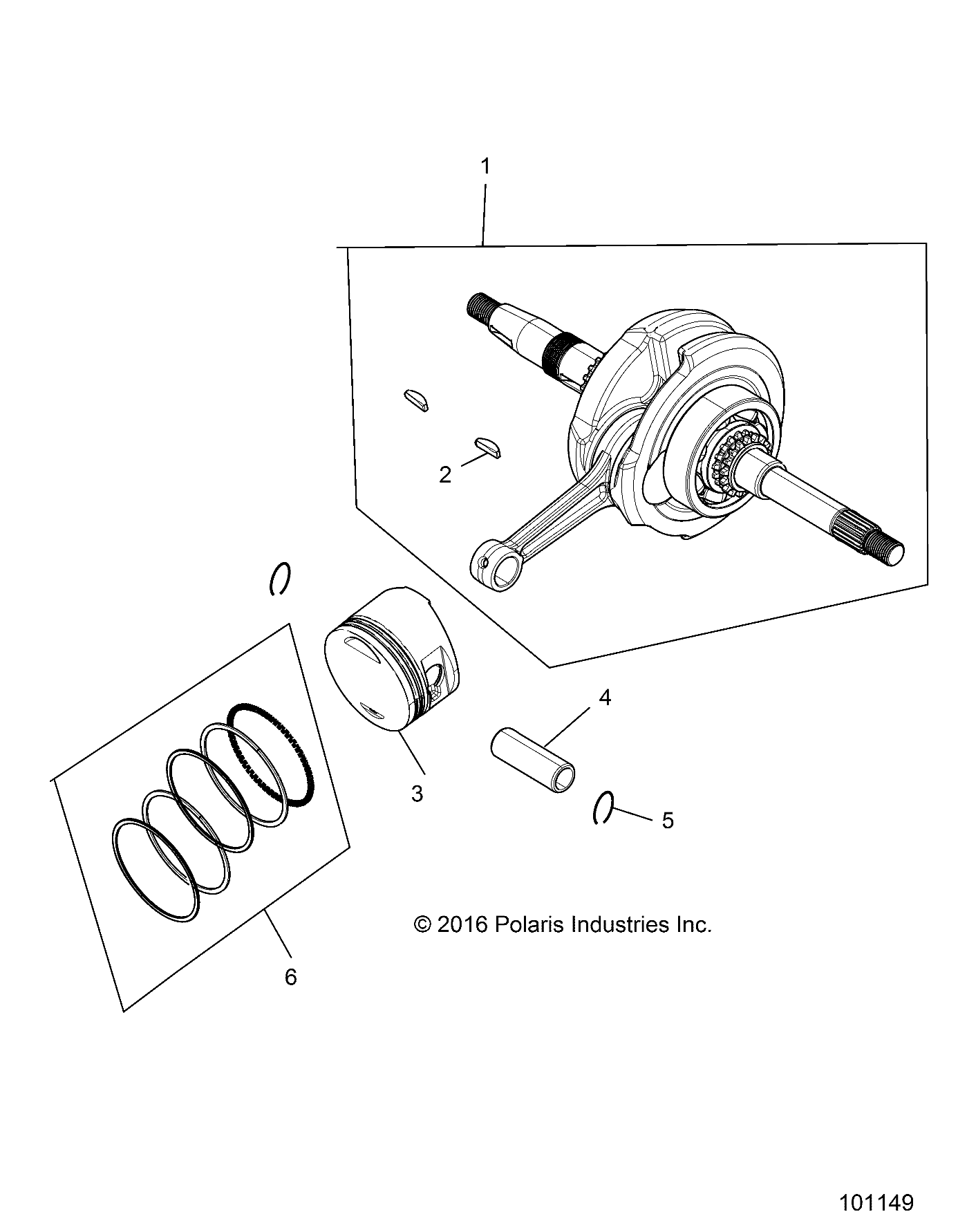 ENGINE, CRANKSHAFT, CONNECTING ROD AND PISTON - A22HZB15N1/N2 (101149)