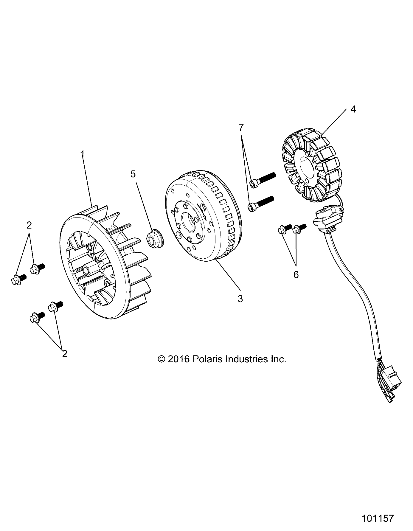 ENGINE, STATOR and FLYWHEEL - A21HAB15N2 (101157)