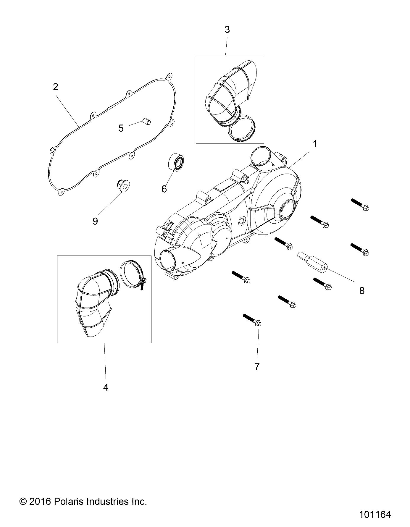 DRIVE TRAIN, CLUTCH COVER AND DUCTING - A19HAA15A7/B7 (101164)