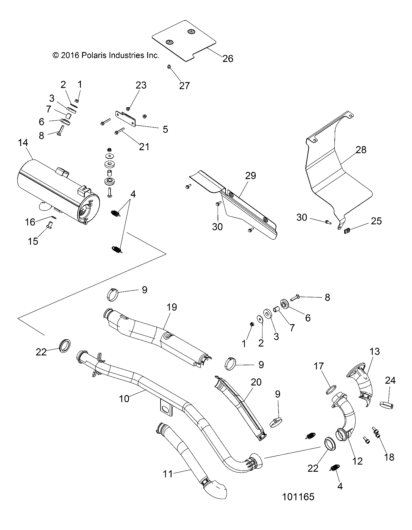 ENGINE, EXHAUST - A17S6S57C1/CM