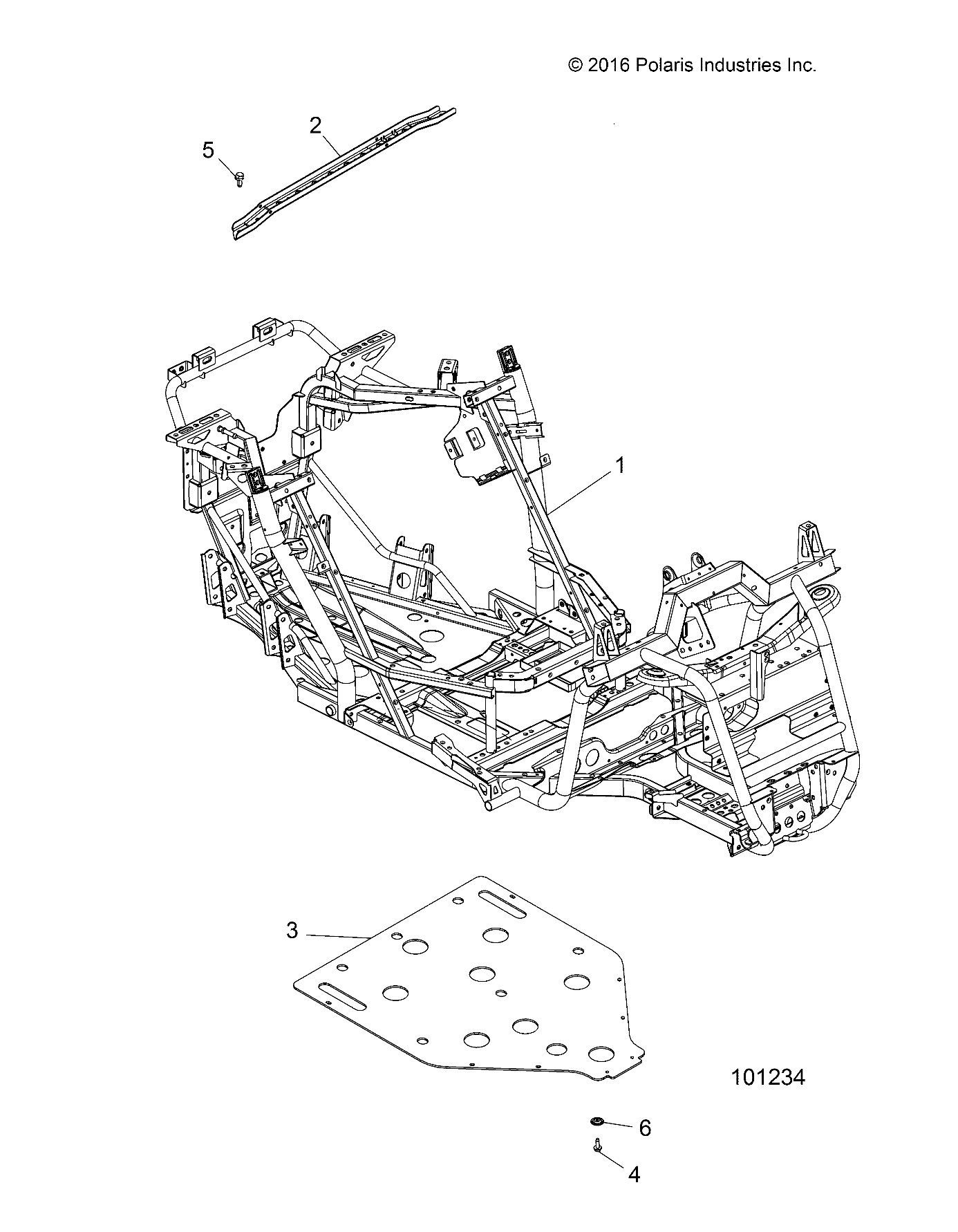 CHASSIS, MAIN FRAME AND SKID PLATE - A18DAA57F5 (101234)