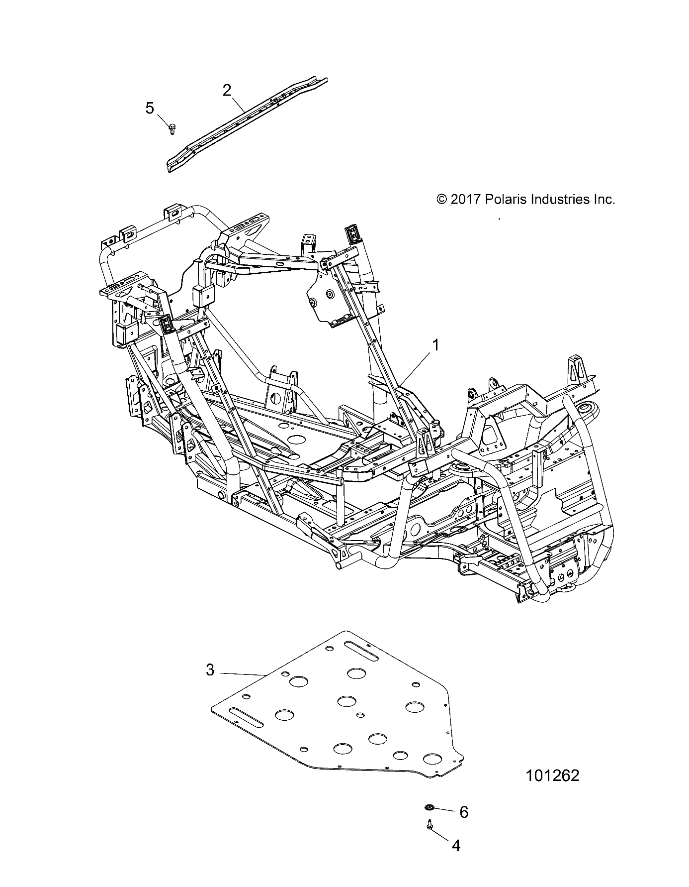 CHASSIS, MAIN FRAME AND SKID PLATE - A18DAA50B7 (101262)