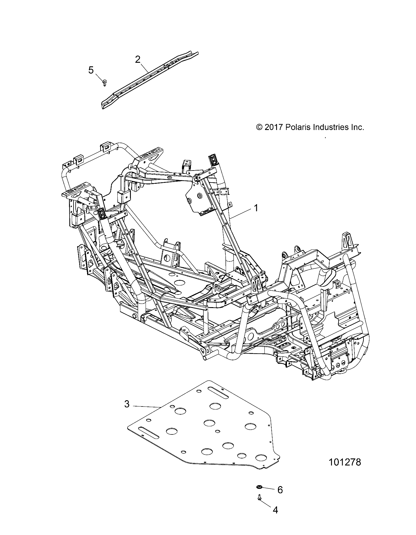 CHASSIS, MAIN FRAME AND SKID PLATE - A18DAE57B2 (101278)