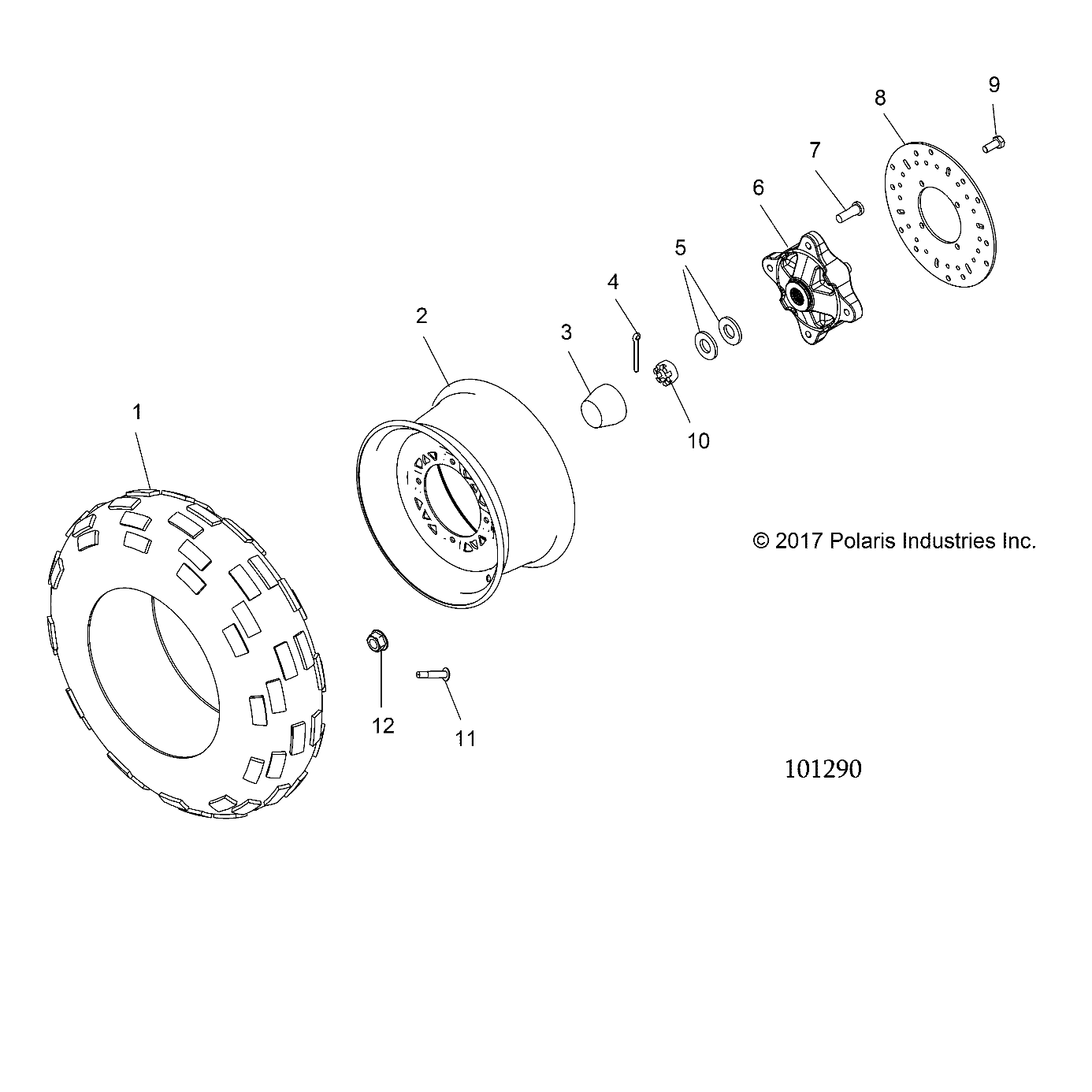 WHEELS, FRONT TIRE and BRAKE DISC - A18SWE57B1 (101290)