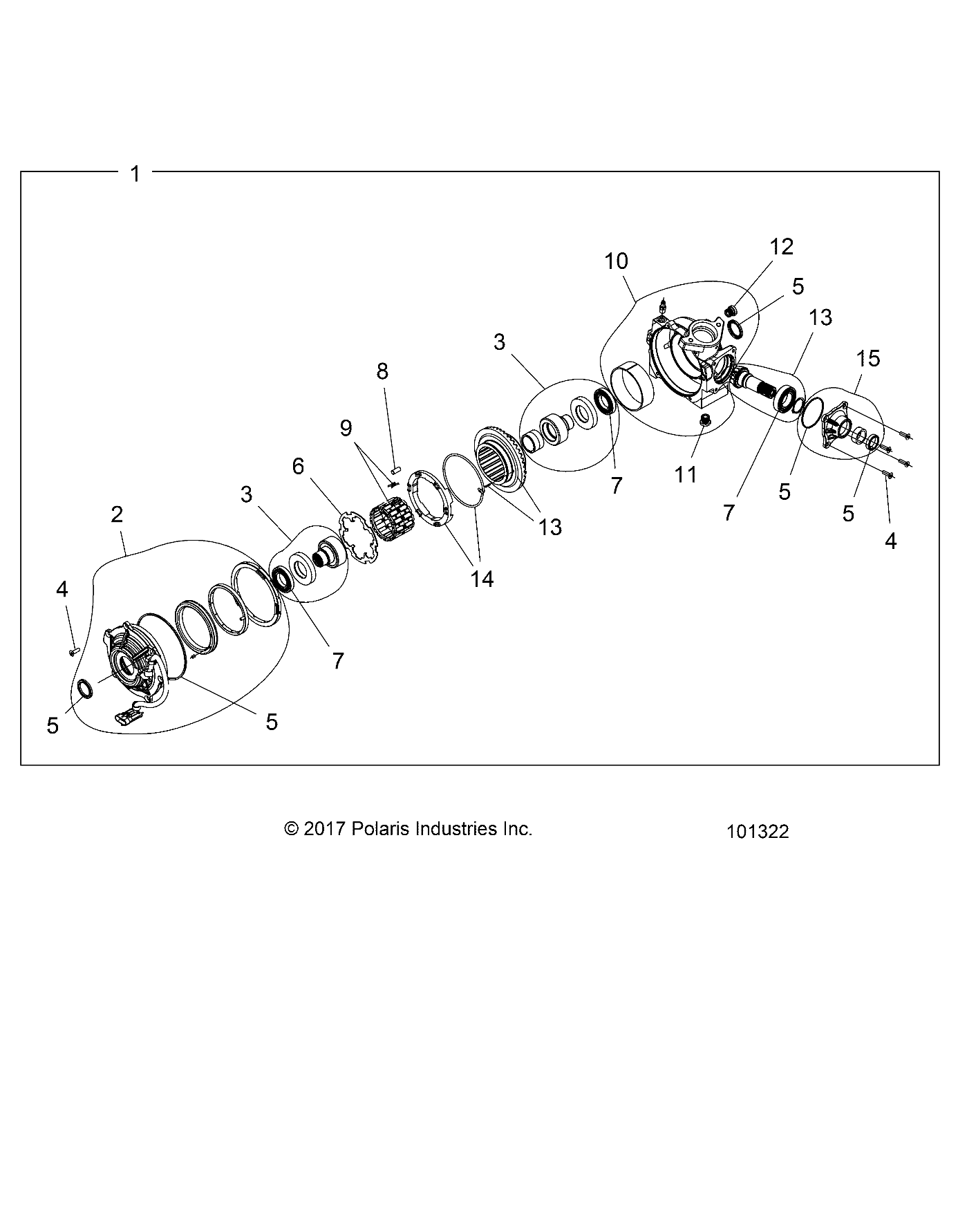 DRIVE TRAIN, FRONT GEARCASE INTERNALS (TO 8/7/2017) - A18SXN85A8 (101322)