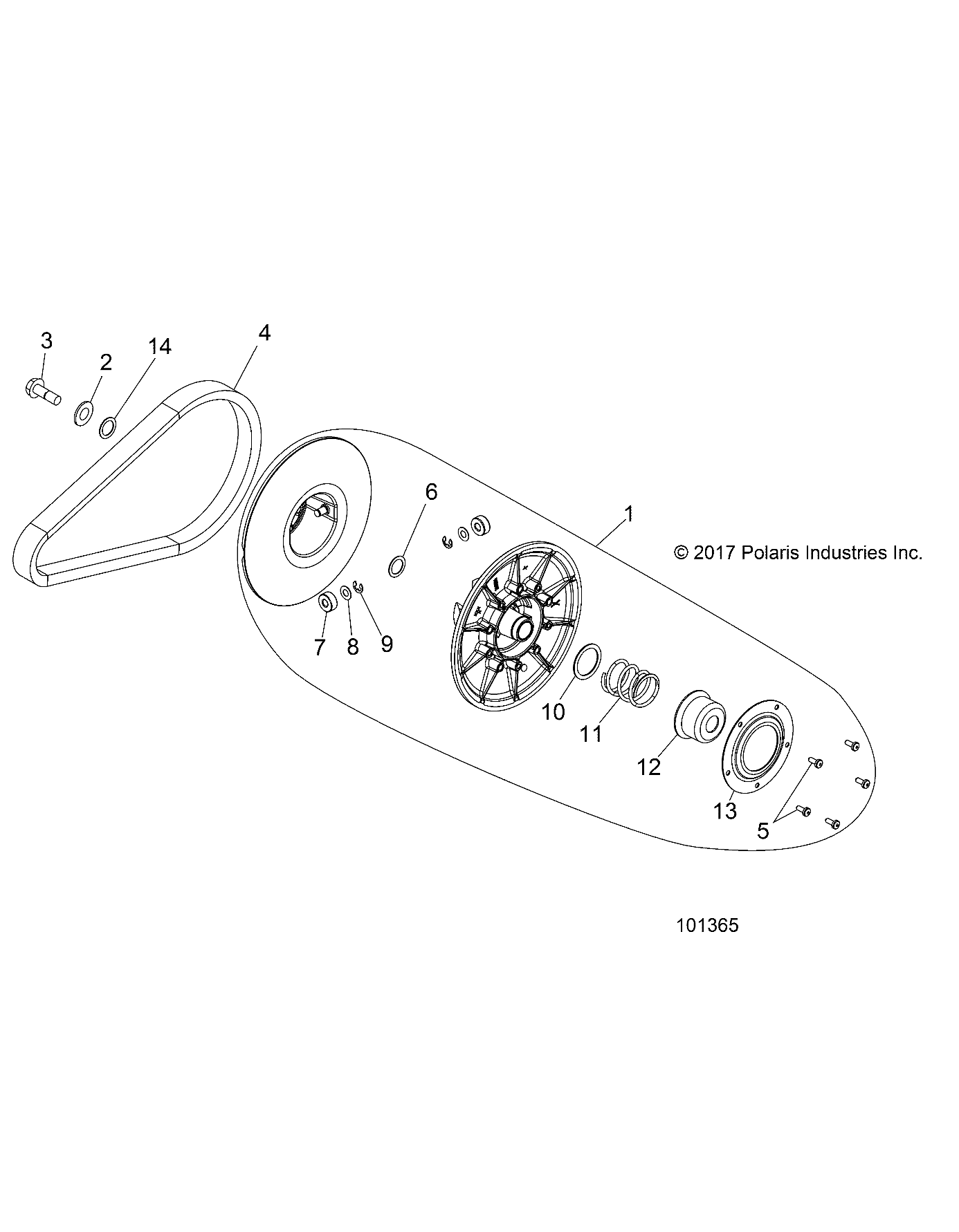 DRIVE TRAIN, SECONDARY CLUTCH - A18DAE57B2 (101365)