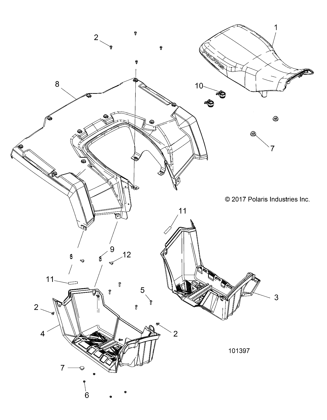 BODY, REAR CAB, SEAT and FOOTWELLS - A19SEA57R1/SEE57R1/7 (101397)