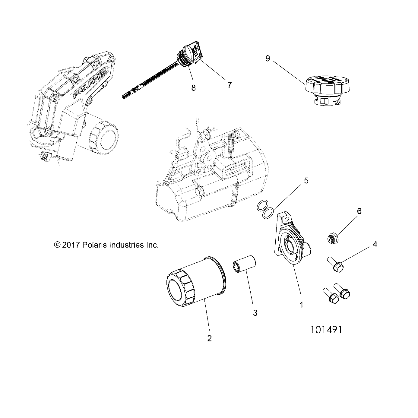 ENGINE, OIL FILTER and DIPSTICK - A18DAA50B7 (101491)