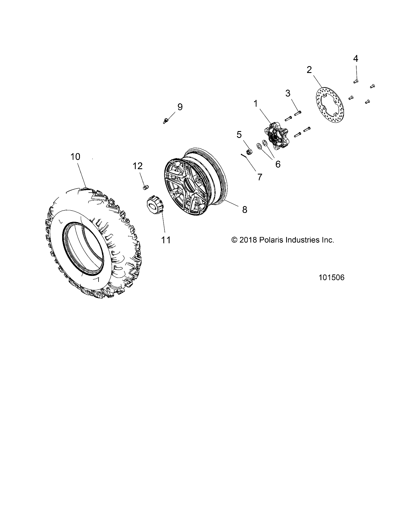 WHEELS, FRONT TIRE and BRAKE DISC - A19DAE57A4 (101506)