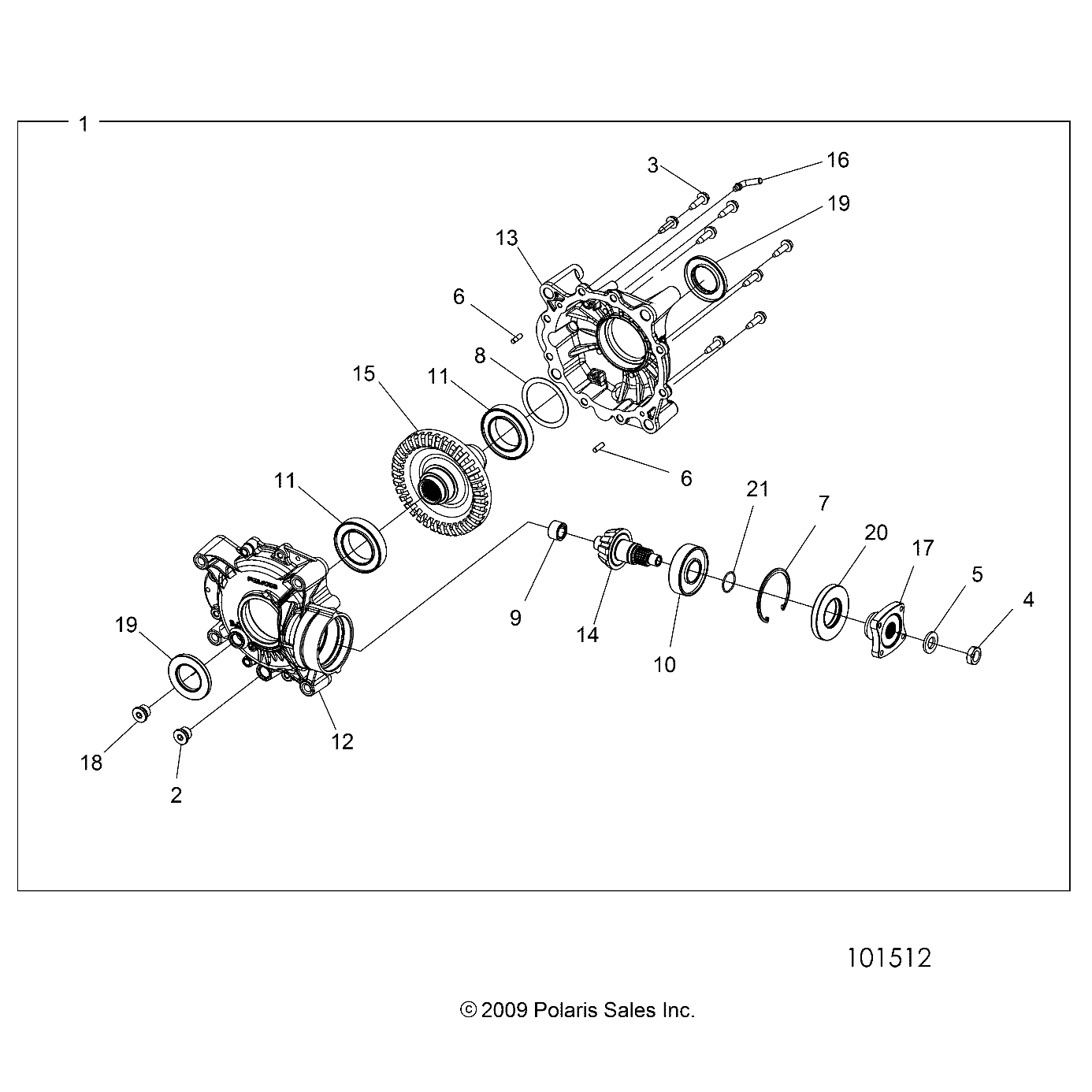 DRIVE TRAIN, REAR GEARCASE INTERNALS - A25SXD95A9 (101512)