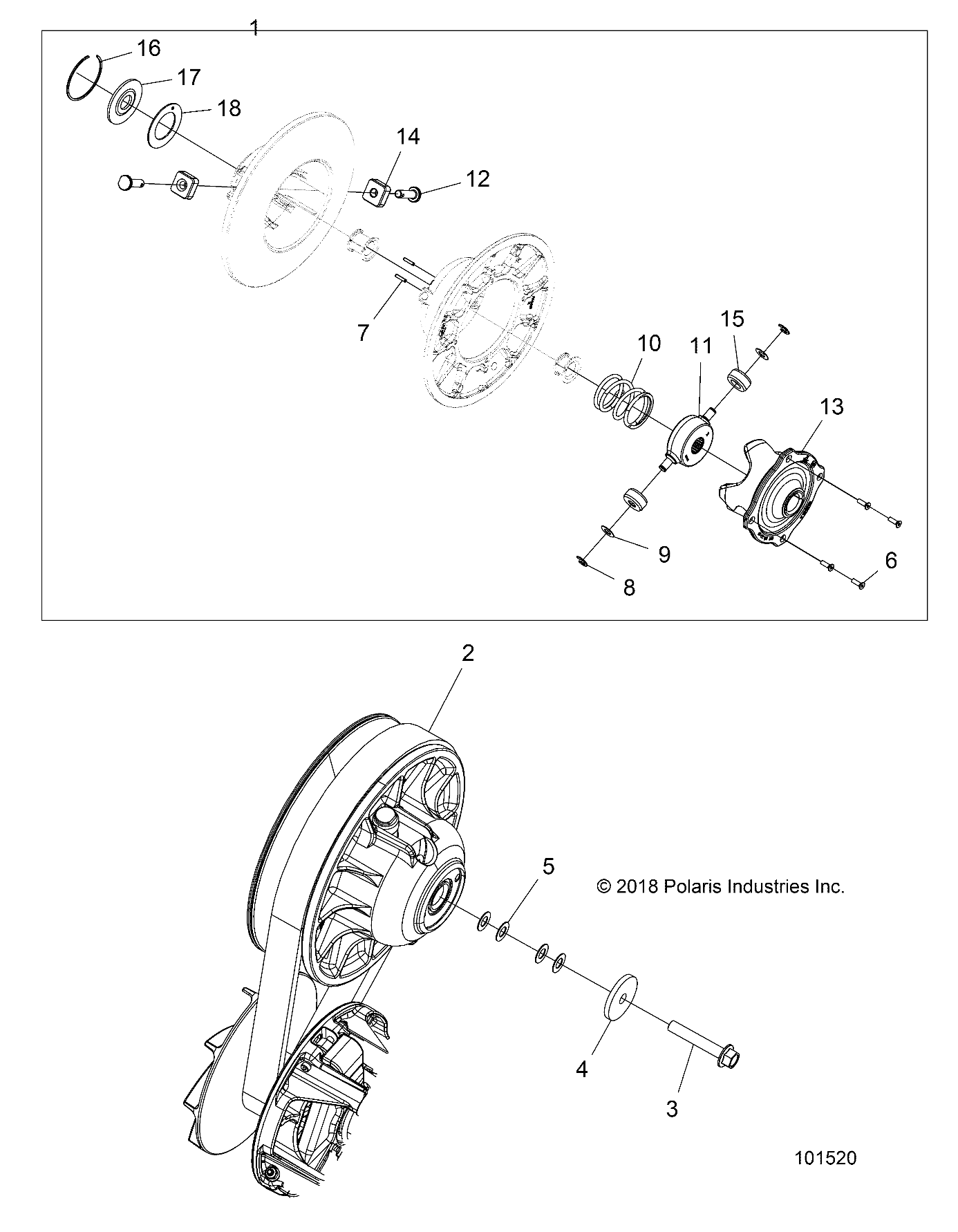 DRIVE TRAIN, SECONDARY CLUTCH - A19SYE85BH (101520)