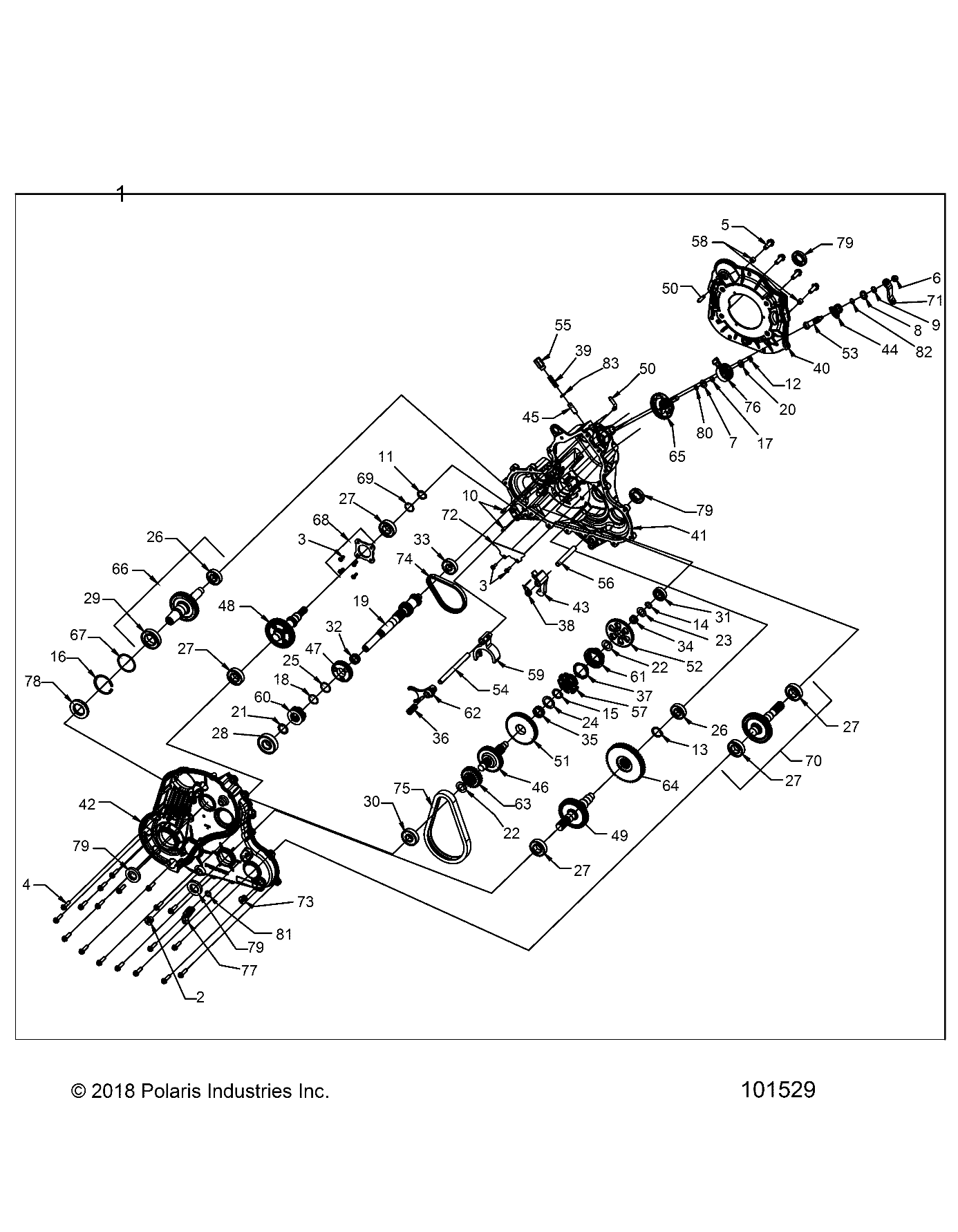 DRIVE TRAIN, MAIN GEARCASE - A21SXV95AG/CAG (101529)