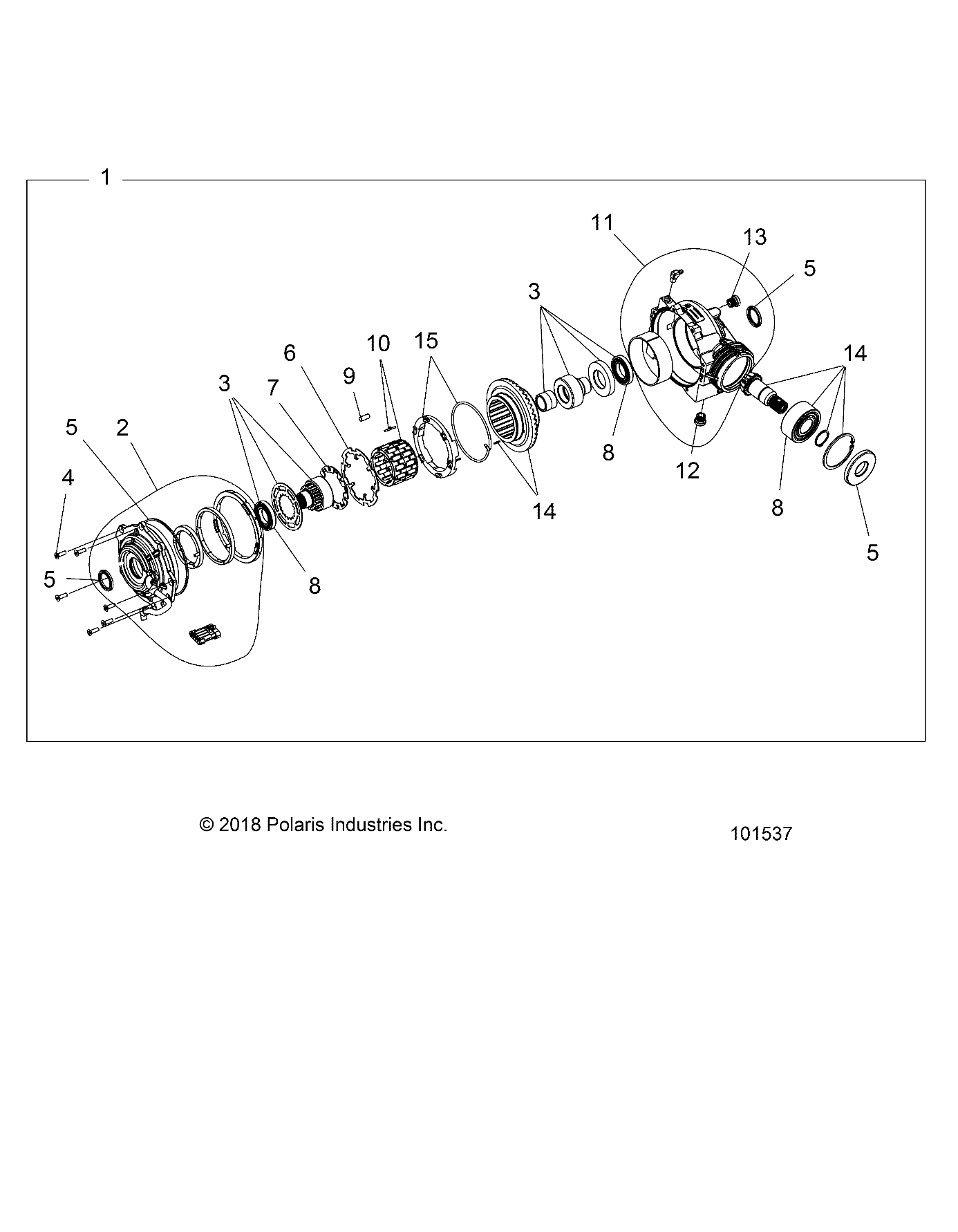 DRIVE TRAIN, FRONT GEARCASE INTERNALS - A25SGE95PT (101537)