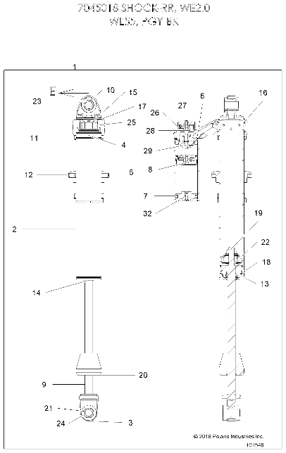 SUSPENSION, SHOCK, REAR PIGGYBACK INTERNALS - A21SLZ95AE/AG (101548)