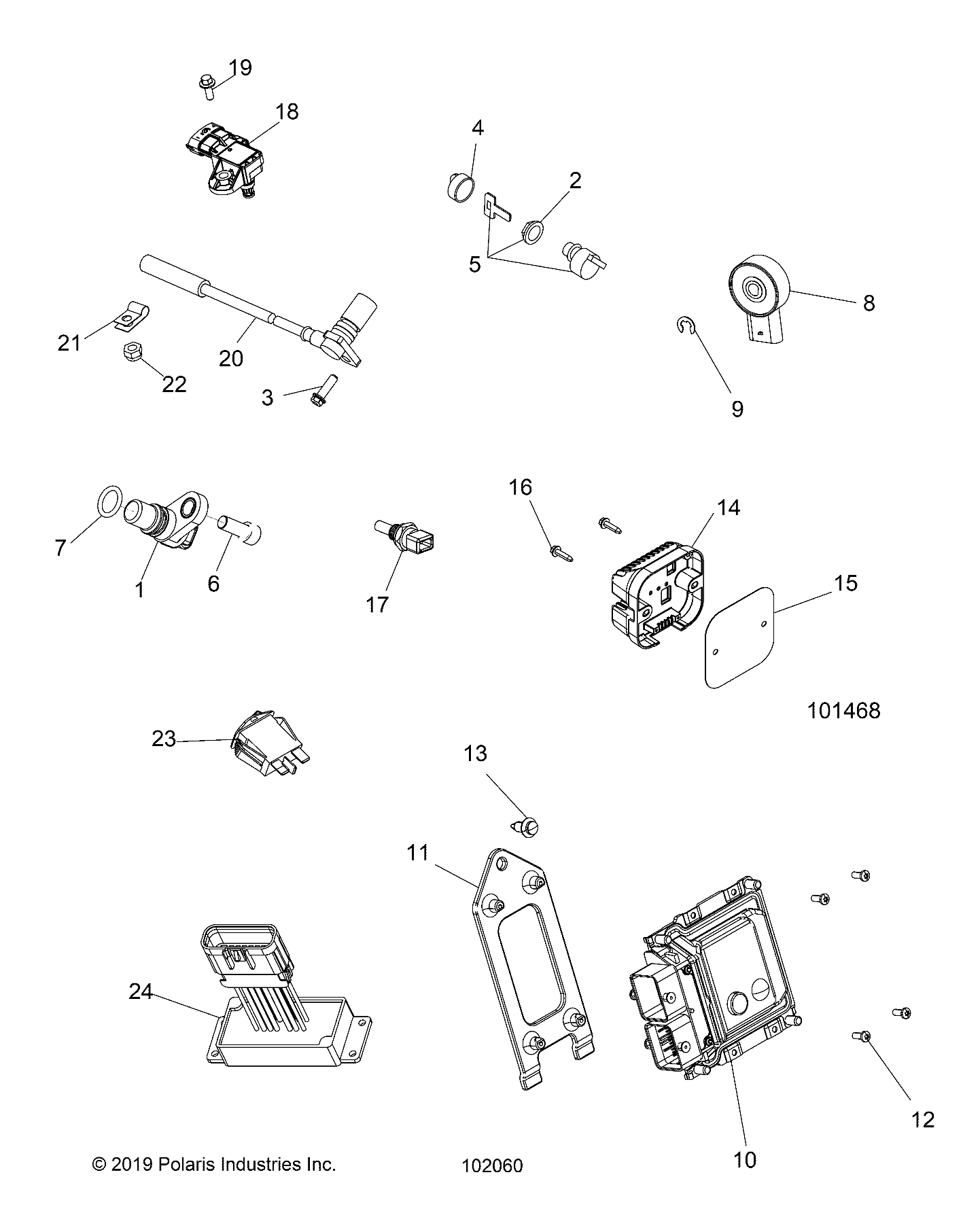 ELECTRICAL, SWITCHES, SENSORS and ECM - A19SWS57C1/C2 (102060)