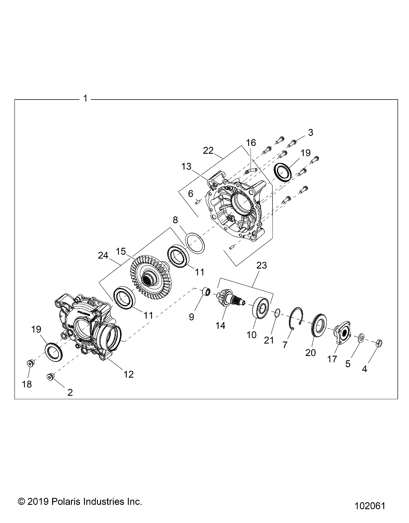 DRIVE TRAIN, REAR GEARCASE INTERNALS - A23SGE95AN (102061)