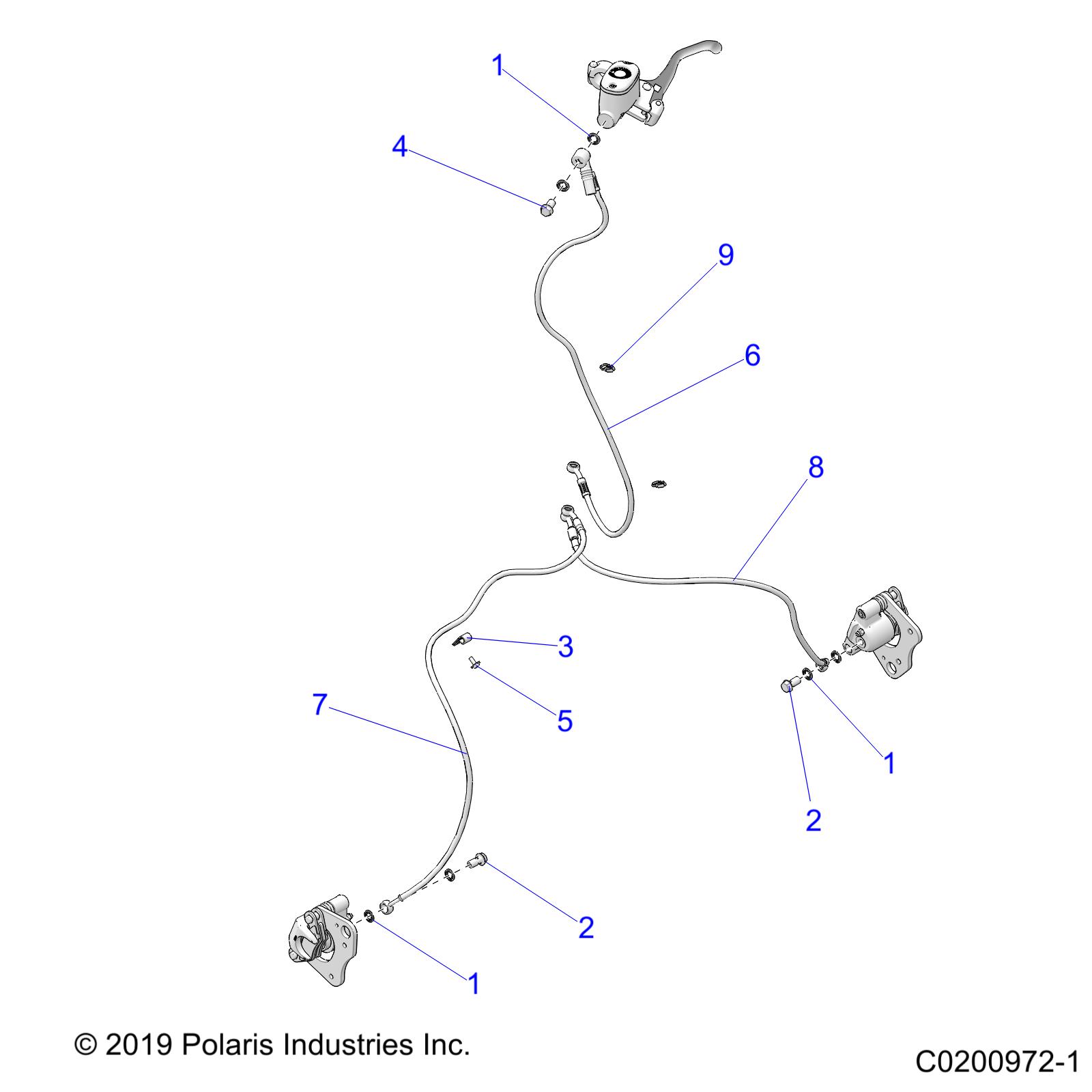 BRAKES, FRONT BRAKE LINES - A20SDE57P5 (C0200972-1)