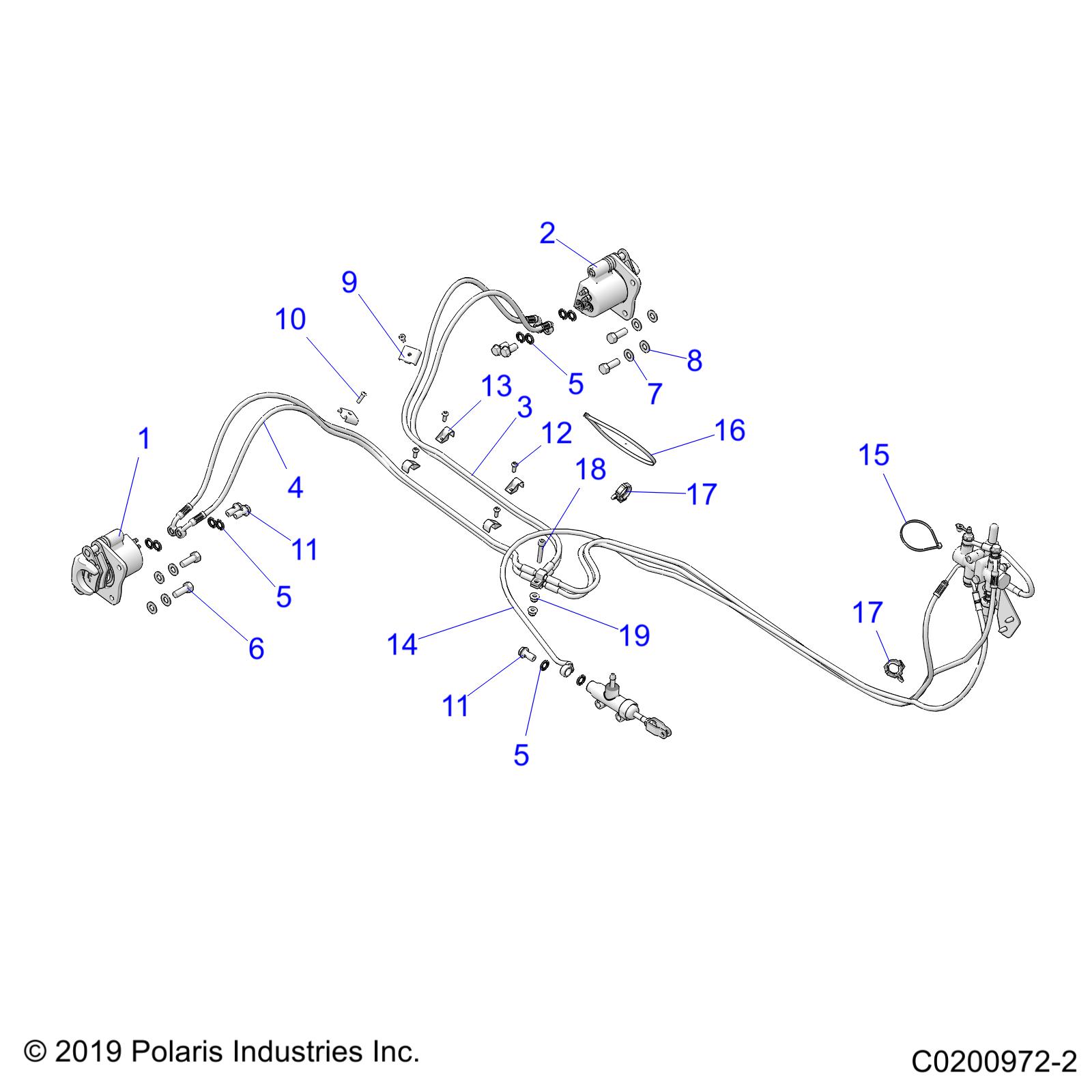 BRAKES, REAR BRAKE LINES - A20SDE57P5 (C0200972-2)