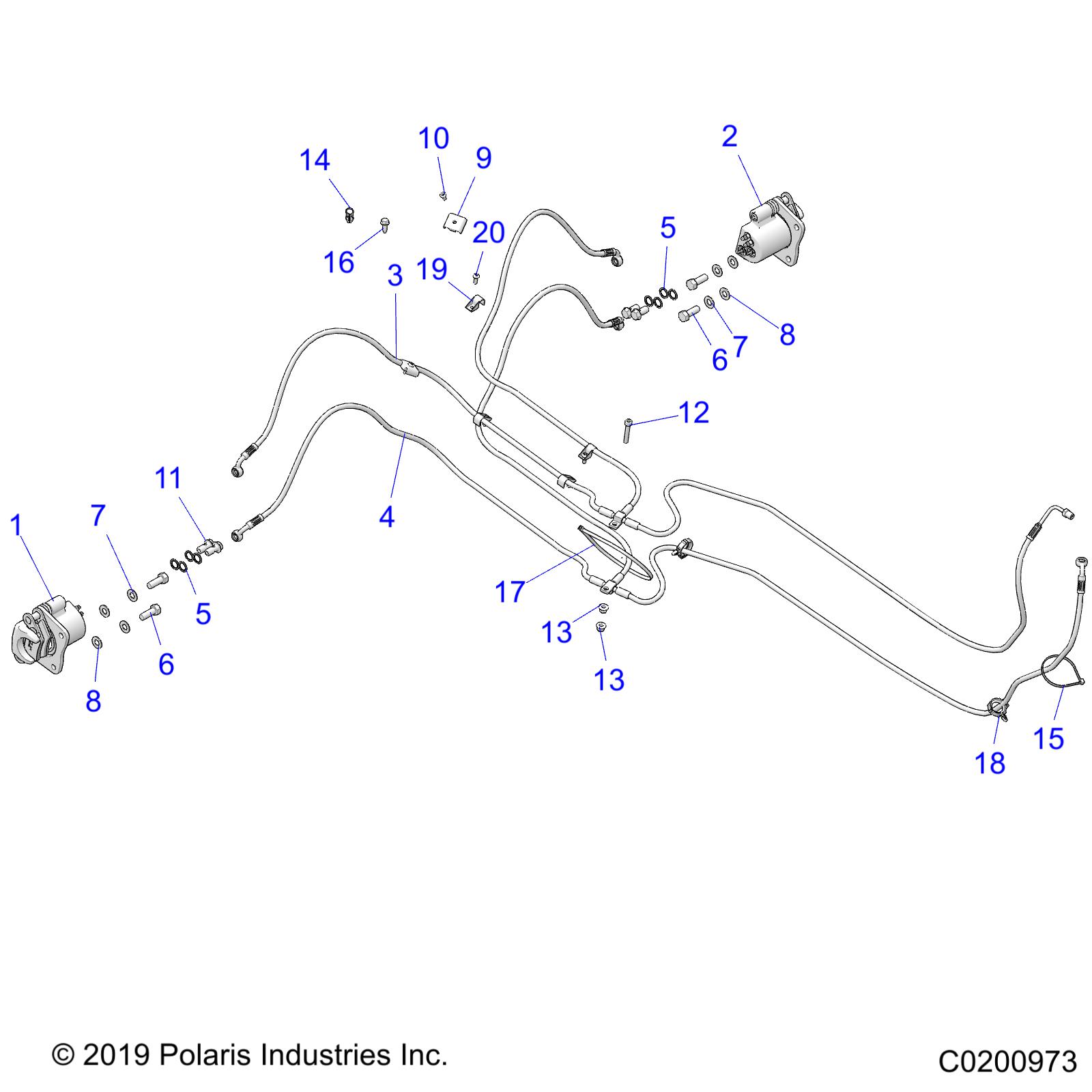 BRAKES, REAR BRAKE LINES - A20SWE57F1/S57C1/C2